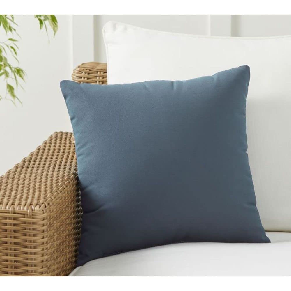 6-Pack 30x30 Inch Sunbrella Fabric Decorative Throw Pillows with Insert - Indoor Outdoor Water-Resistant Cushions for Patio, Sofa, Chair in Sapphire Blue - Perfect for Living Room, Deck & Poolside Relaxation