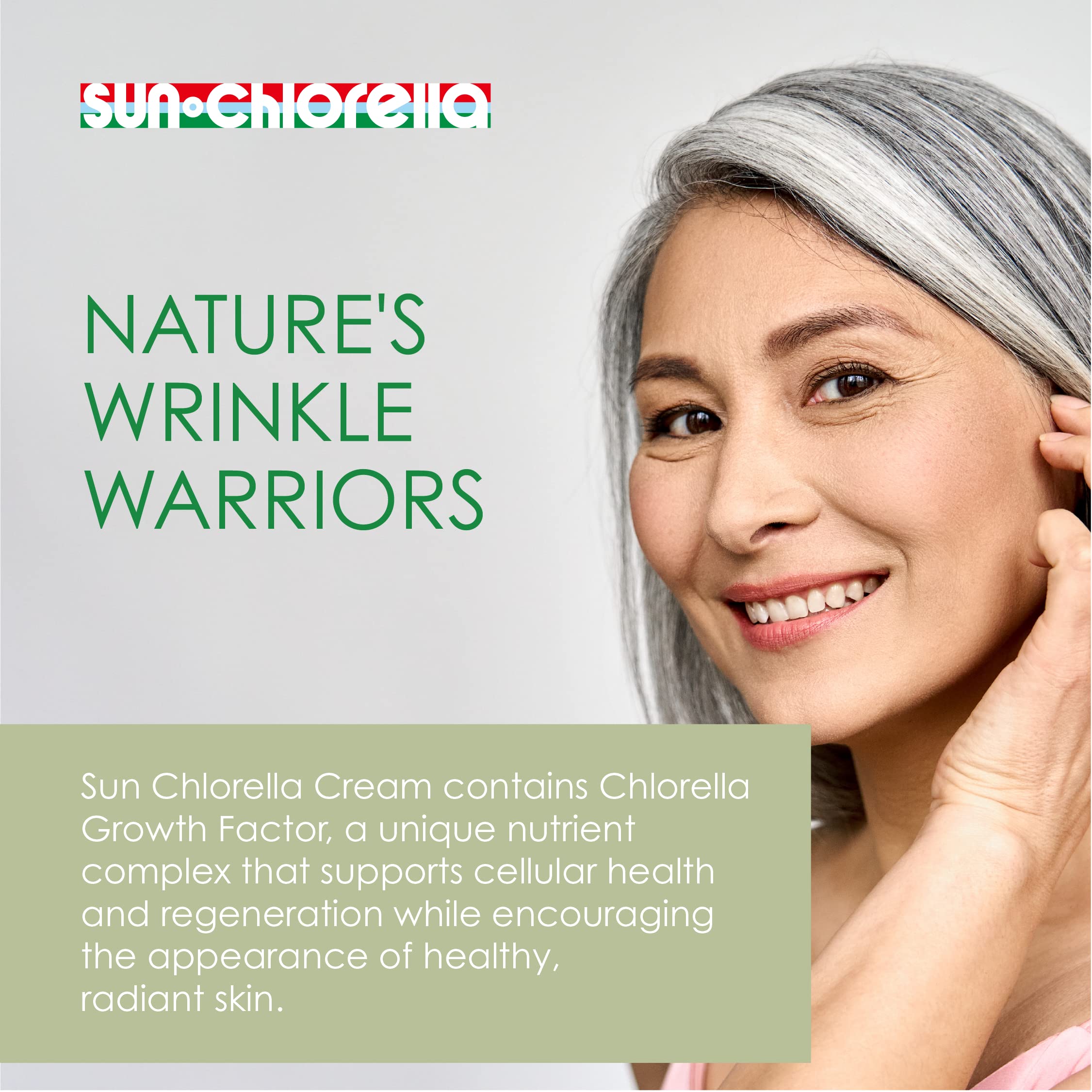 Sun Chlorella Cream Face Moisturizer - Deep Hydration & Anti-Aging Skincare for Dry Skin, Reduces Fine Lines & Wrinkles, Paraben-Free (1.58oz) - Perfect for Daily Use & Nighttime Skincare Routine