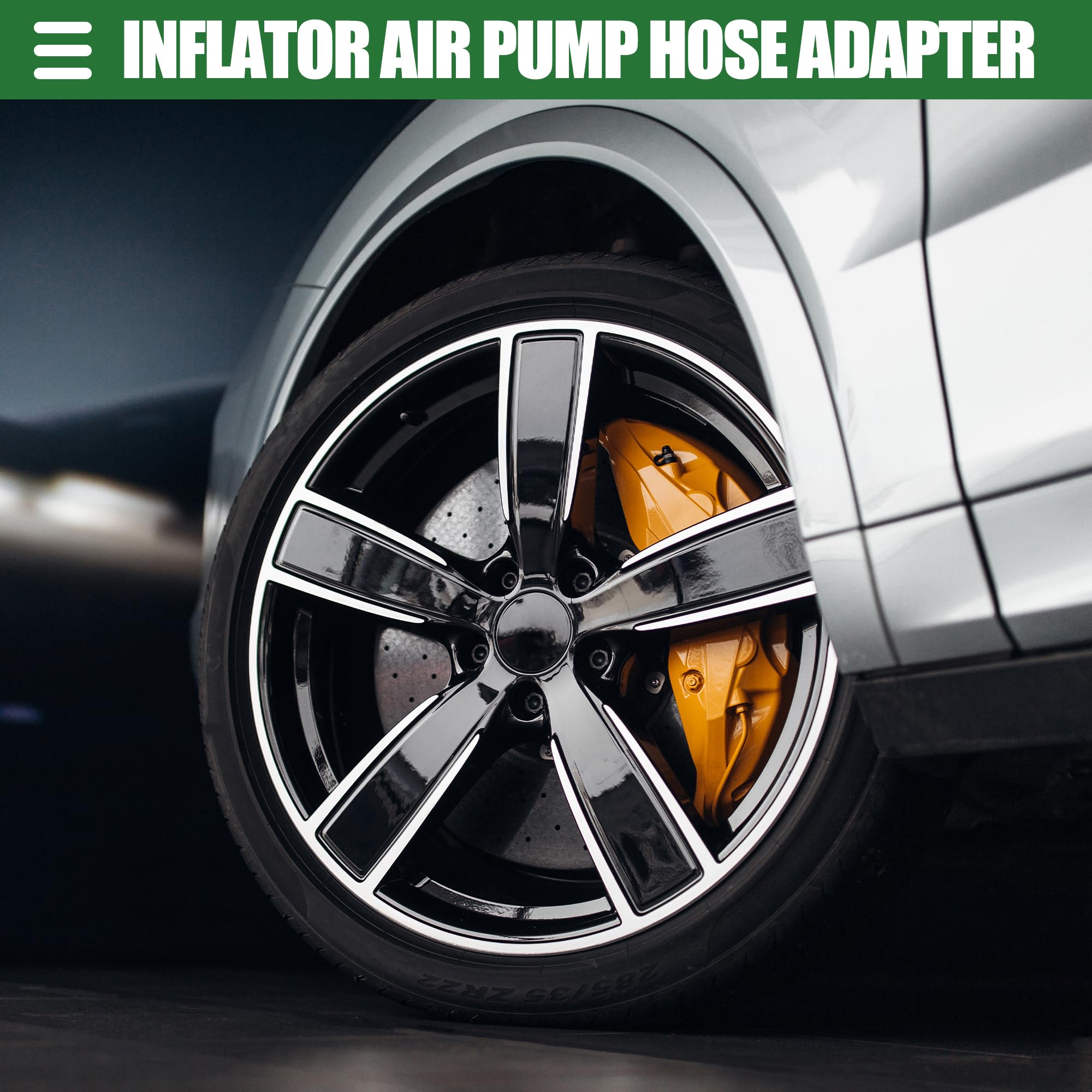 Motoforti Universal Air Pump Hose Adapter - 200cm Tyre Inflator with Lock Chuck for Cars & Bikes