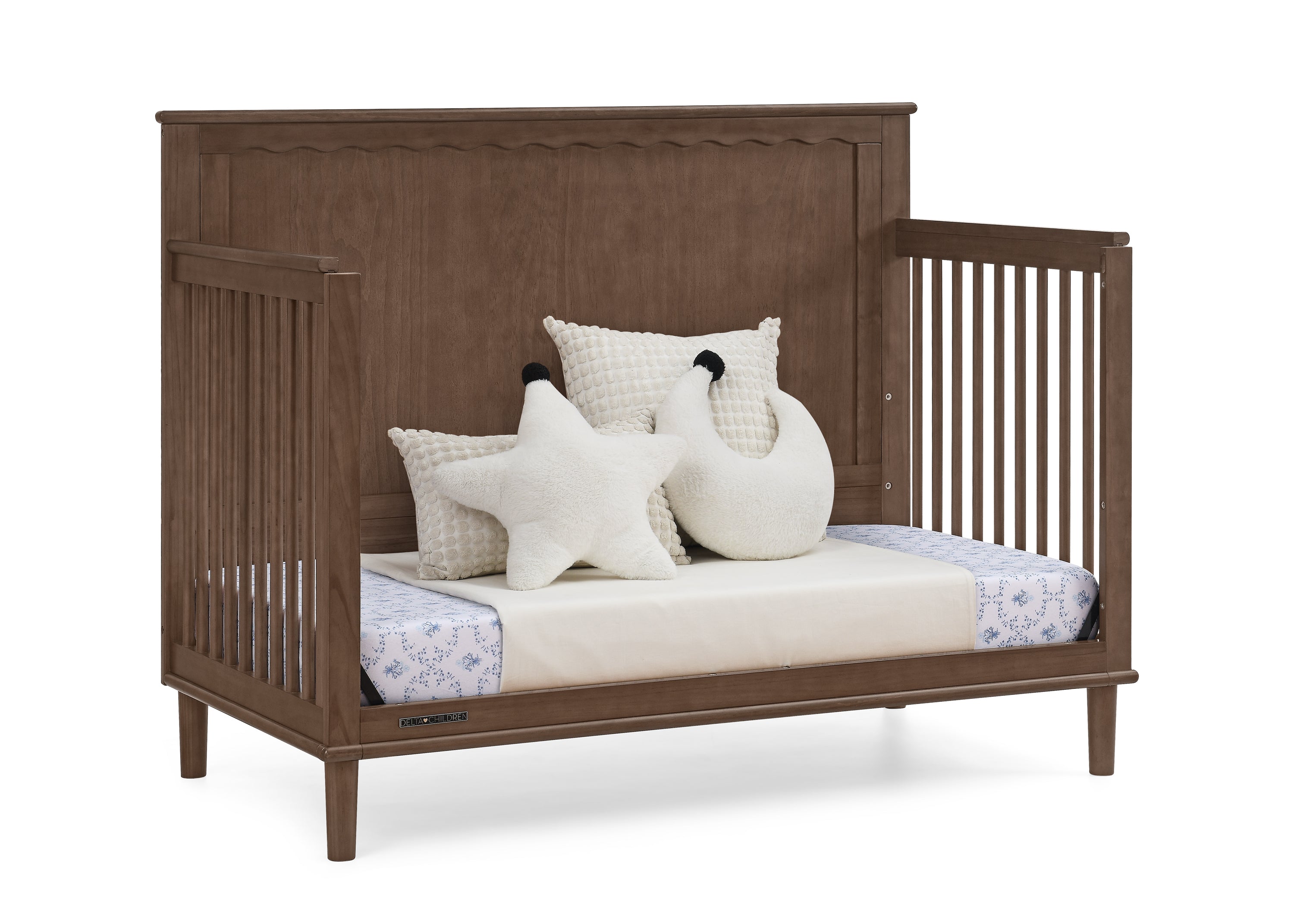 Penelope 6-in-1 Convertible Baby Crib - Toddler Bed with Mattress | Nursery Furniture for Boys & Girls | Perfect for Small Spaces & Growing Families