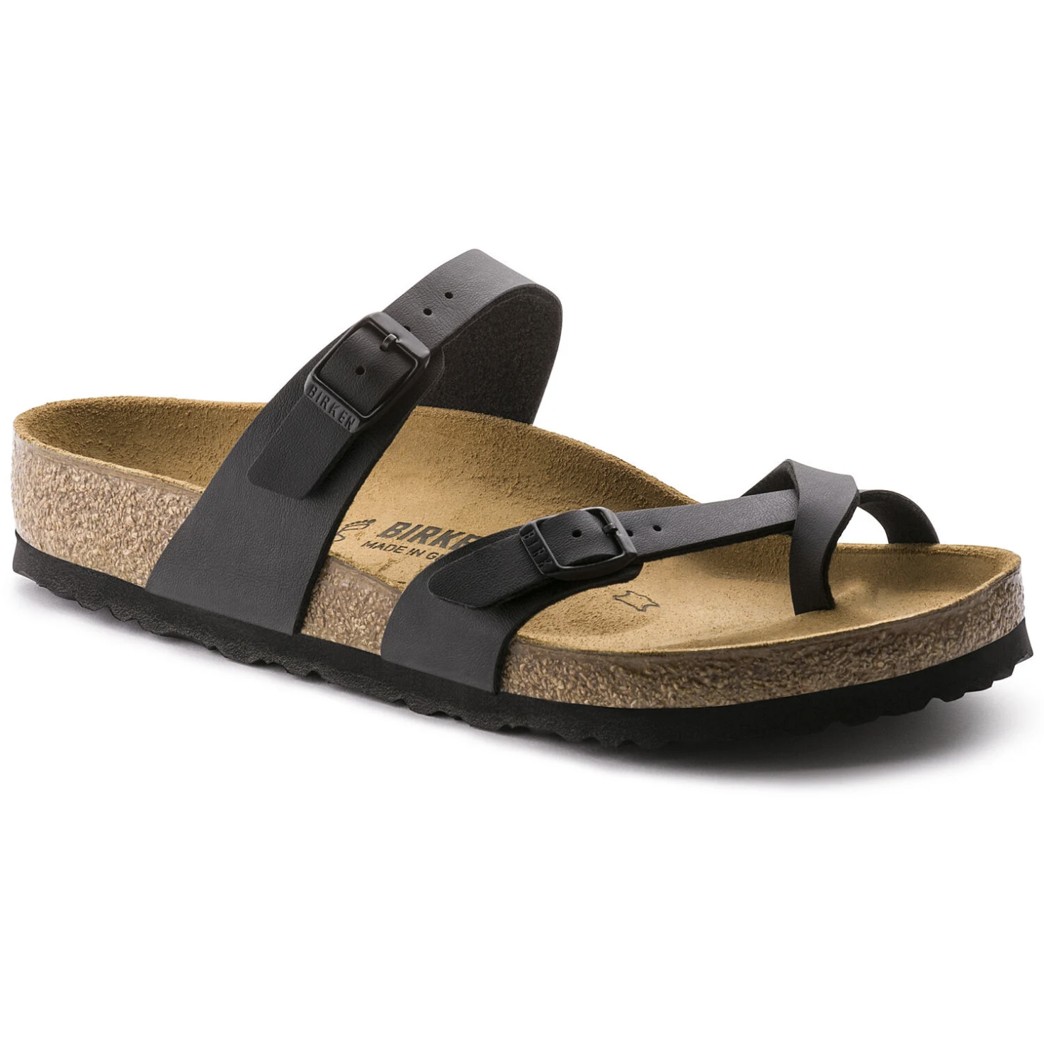 Birkenstock Women's Mayari Birko-Flor Sandals - Classic Footbed, Black | Comfortable & Stylish for Casual Wear, Beach, and Everyday Use