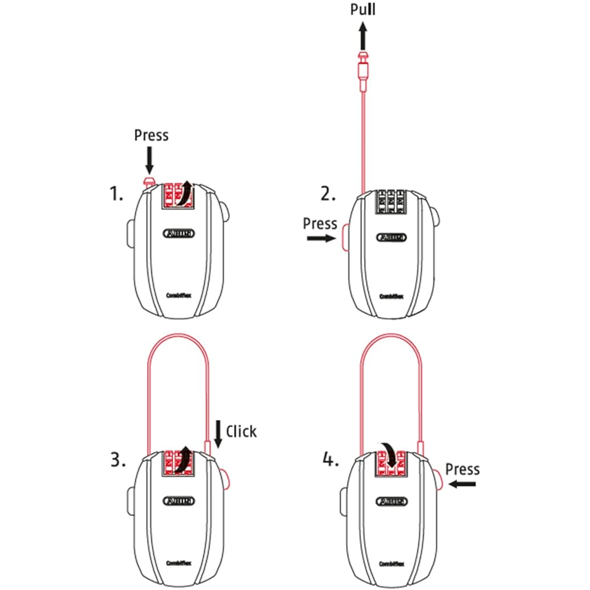 Abus CombiFlex Rest 105 - 105cm Bike Lock for Road & Mountain Bikes | High Security Cable Lock for Cycling, Commuting & Outdoor Activities