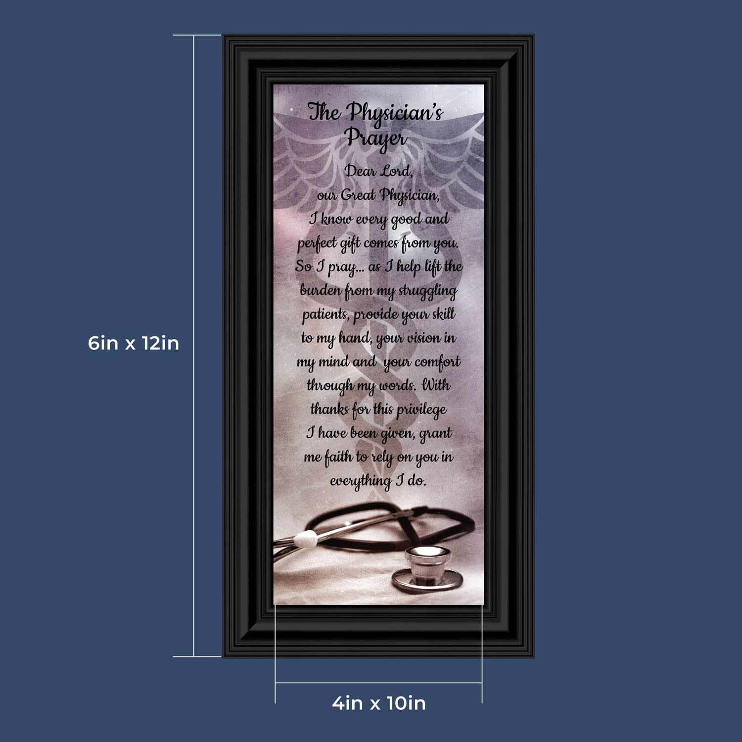 Crossroads Home Décor Doctor Prayer Picture Frame - Inspirational Medical Graduation Gift for Doctors & Students - Perfect for Office, Clinic, or Home Display