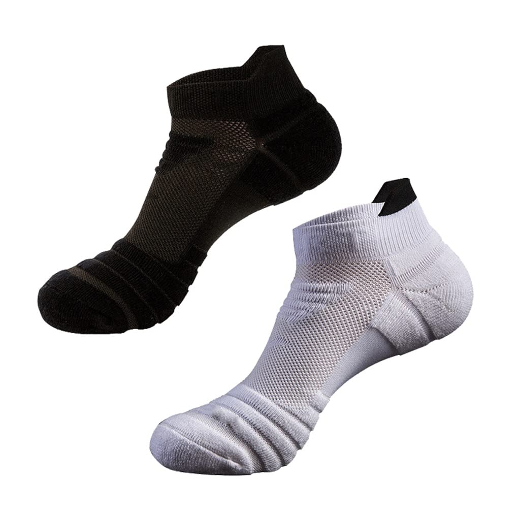 2 Pairs Men's Breathable Compression Socks for Cycling, Running, Hiking, Sports, Basketball & Soccer - Moisture Wicking & Comfort Fit (One Size) - Perfect for Outdoor Activities & Gym Workouts