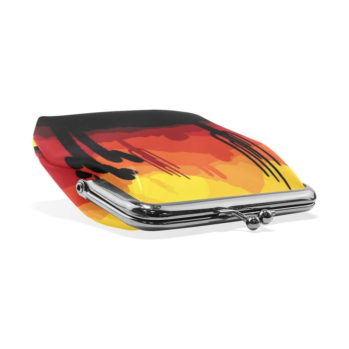 Desert Sunset Cactus Coin Purse for Women - Retro Kiss-Lock Small Wallet with Card Holder | Perfect for Beach Vacations, Music Festivals & Everyday Use