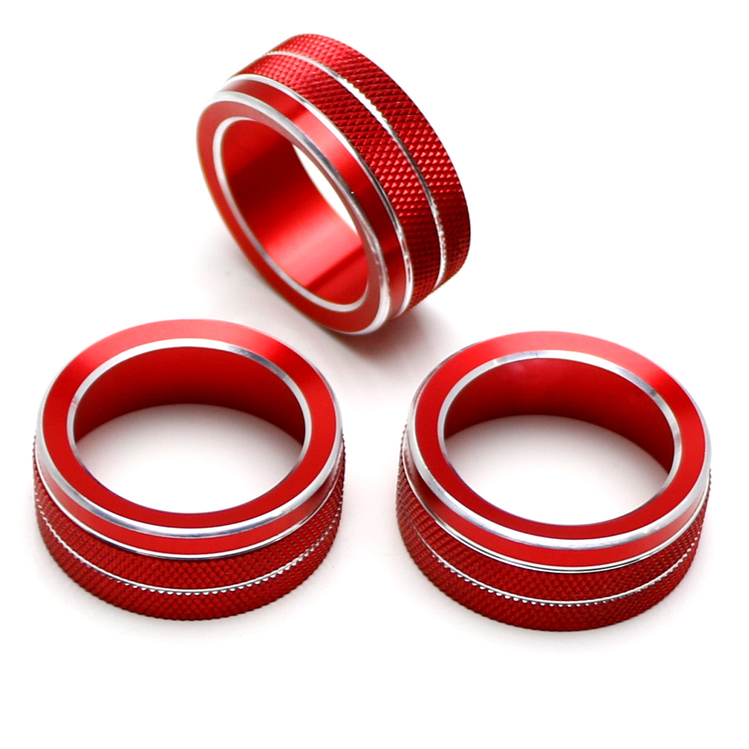 3-Piece Sport Red AC Climate Control Switch Knob Ring Covers for 2018-2022 Honda Accord - Upgrade Interior & Protect Buttons (Perfect for Car Enthusiasts & DIY Modifications)