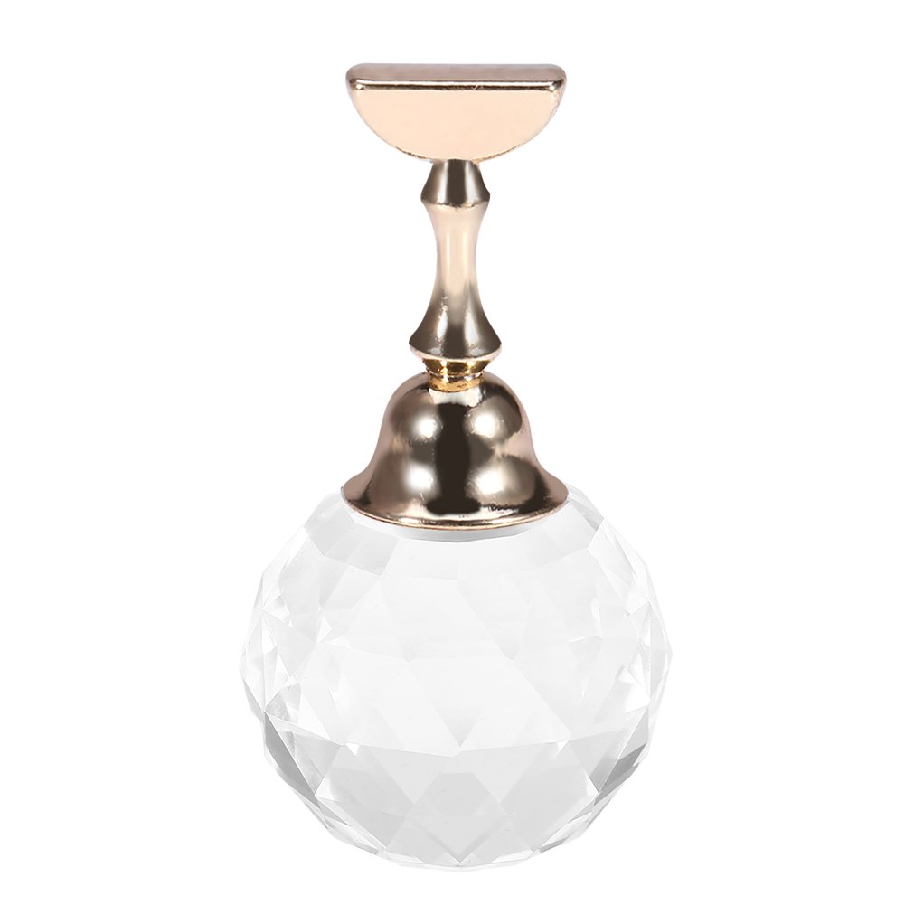 Premium Magnetic Nail Art Display Stand - Alloy Nail Tips Holder with White Spherical Crystal for Salon & DIY Manicure | Perfect for Nail Technicians, Home Use & Professional Nail Art Equipment Organization