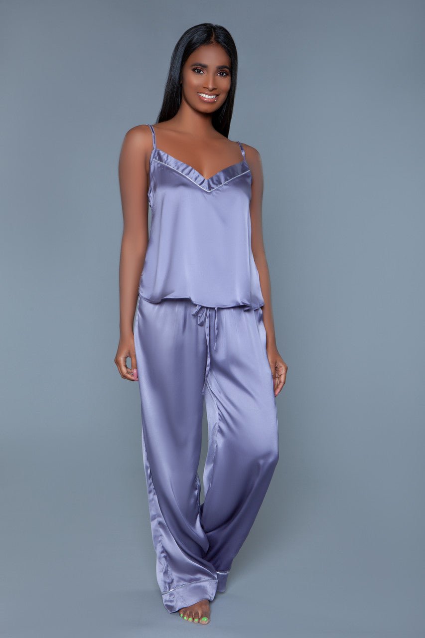 BeWicked Women's Madison Satin Pajama Set - Soft Sleepwear Pants & Top Lounge Outfit for Comfortable Nights & Relaxing at Home - Perfect for Sleepovers, Spa Days & Cozy Evenings