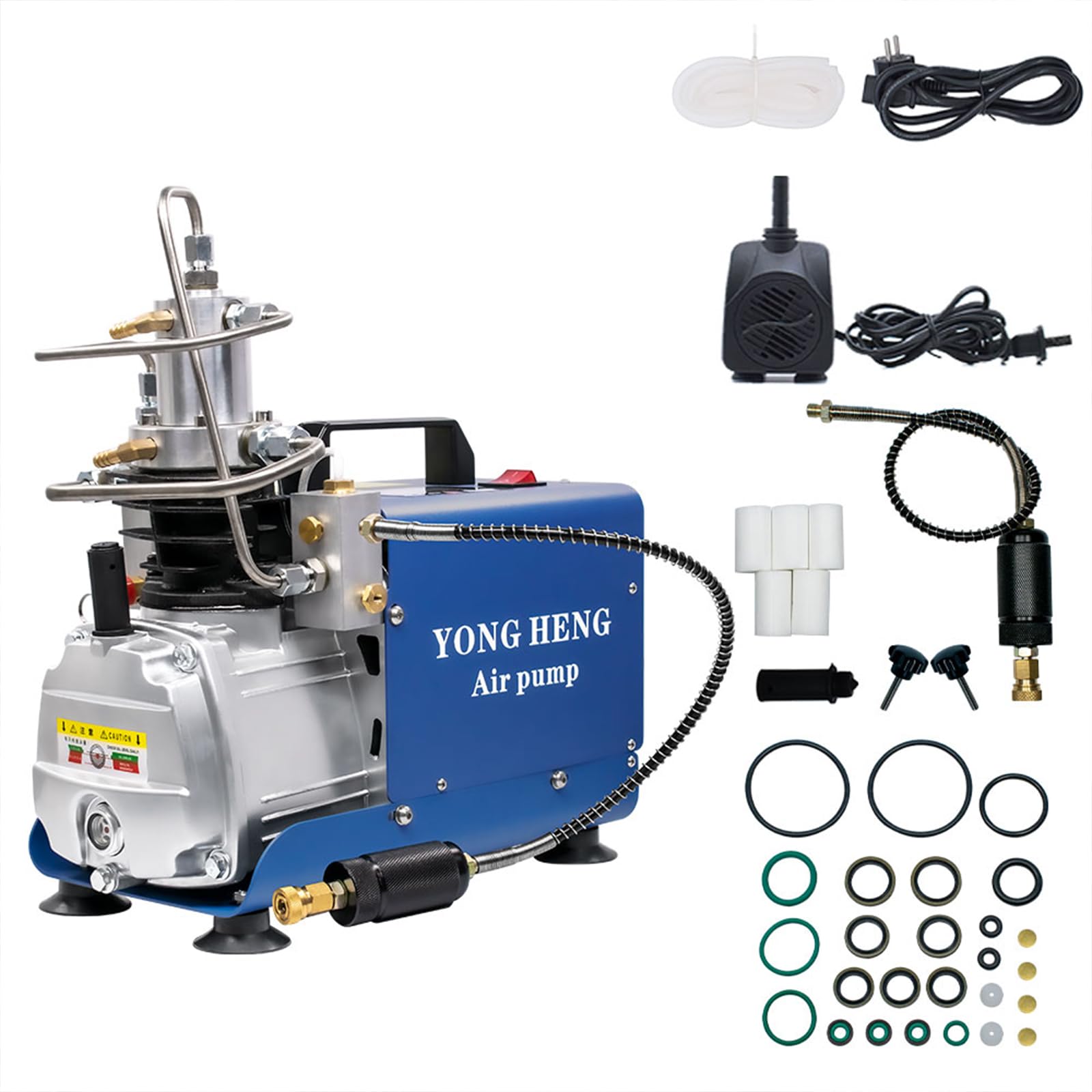 YONG HENG 4500Psi/30Mpa High Pressure Air Compressor Pump with LCD Display, Auto-Stop & Built-in Water-Oil Separator - PCP Air Rifle Filling for Hunting, Shooting & Paintball (Portable Airgun Accessory)