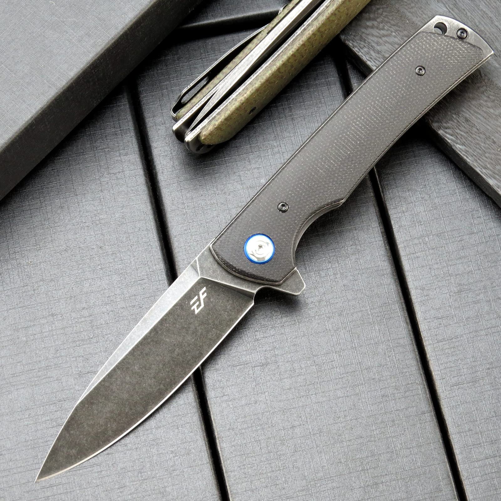 Eafengrow EF973 Folding Pocket Knife - D2 Steel Blade with Micarta Handle, Compact EDC Tool for Camping, Hiking & Outdoor Activities (Black) | Perfect for Everyday Carry, Survival Gear & Bushcraft