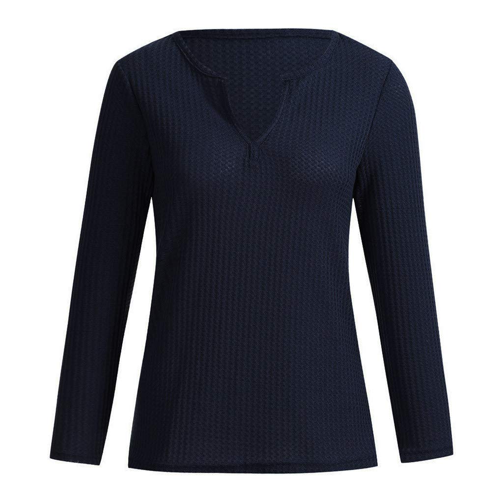 Plus Size Women's V-Neck Waffle Knit Pullover Sweater - Casual Long Sleeve Henley Blouse for Fall & Winter | Office Wear, Weekend Outfits, Layering Essential