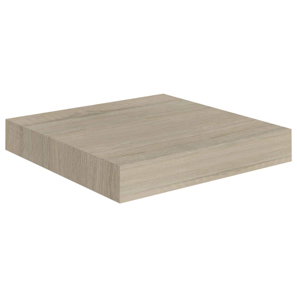 Floating Wall Shelf - Invisible Mounting Oak MDF Display Shelf for Books, Decor & Storage (9.1
