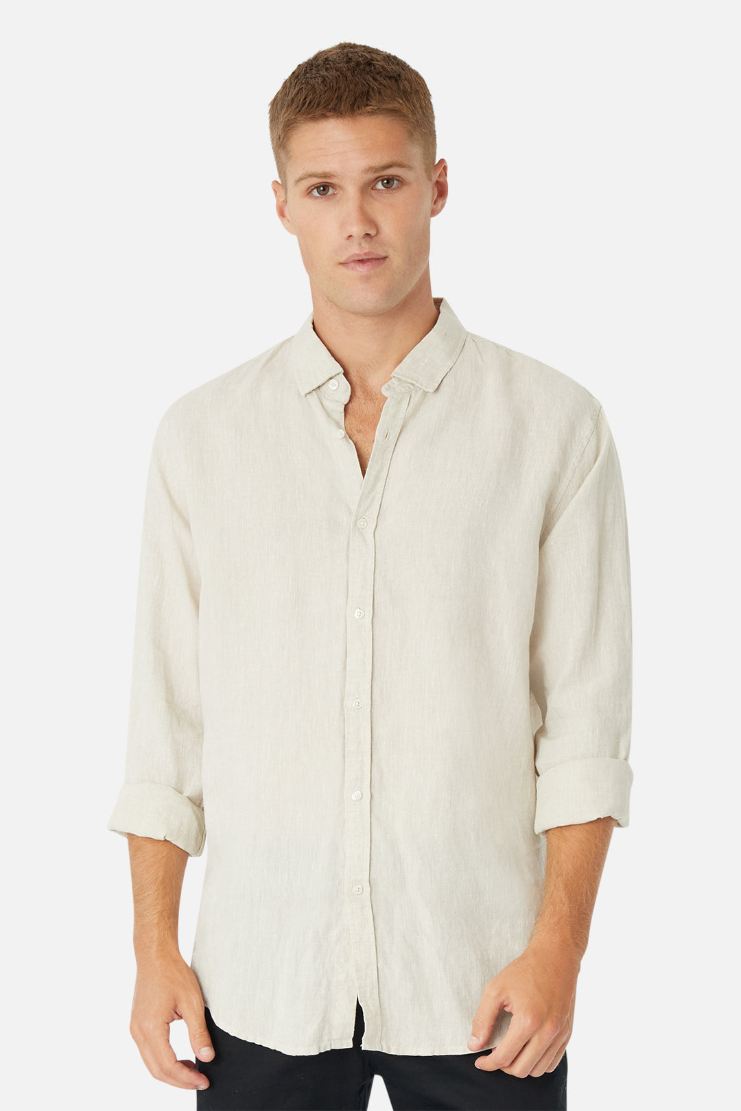 Premium The Tennyson Linen Long Sleeve Shirt in Oatmeal - Breathable & Comfortable for Casual Wear, Office & Outdoor Activities