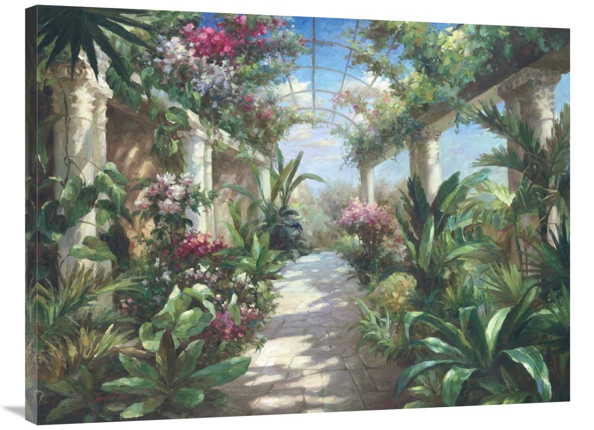 30 x 40 Inches James Reed Garden Charm Wall Art Print - Vintage Floral Landscape Painting for Living Room, Bedroom & Office Decor