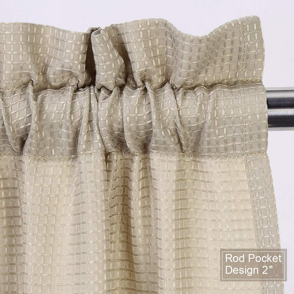 Waffle Woven Textured Short Curtains Set of 2 - 30