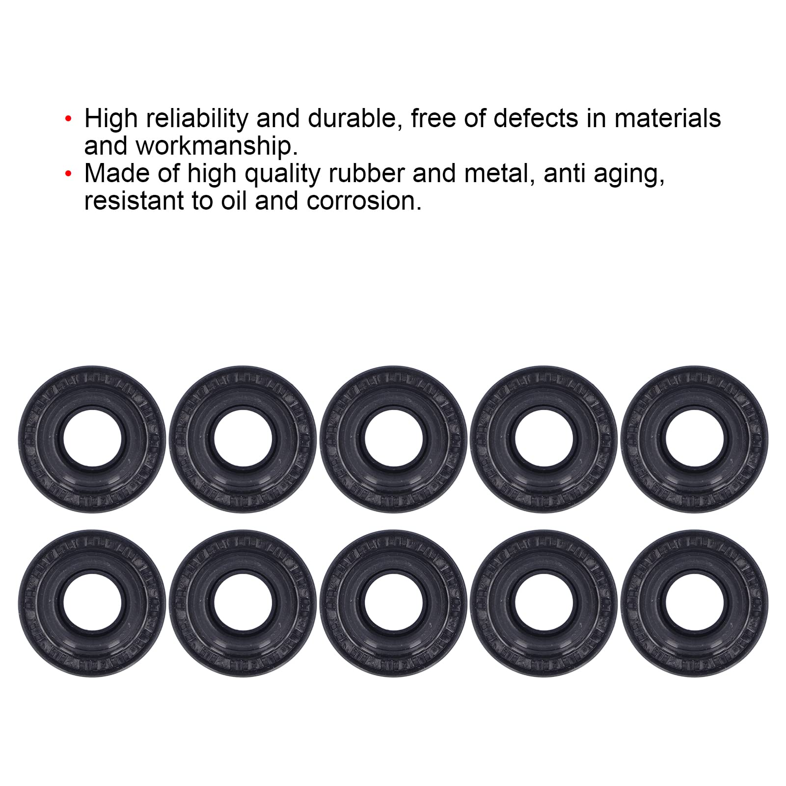 10 Pcs Car AC Compressor Oil Seal Kit - Automotive Air Conditioning Compressor Shaft Seal with Rubber & Metal - Replacement for Car AC Repair - Perfect for DIY Mechanics & Auto Shops