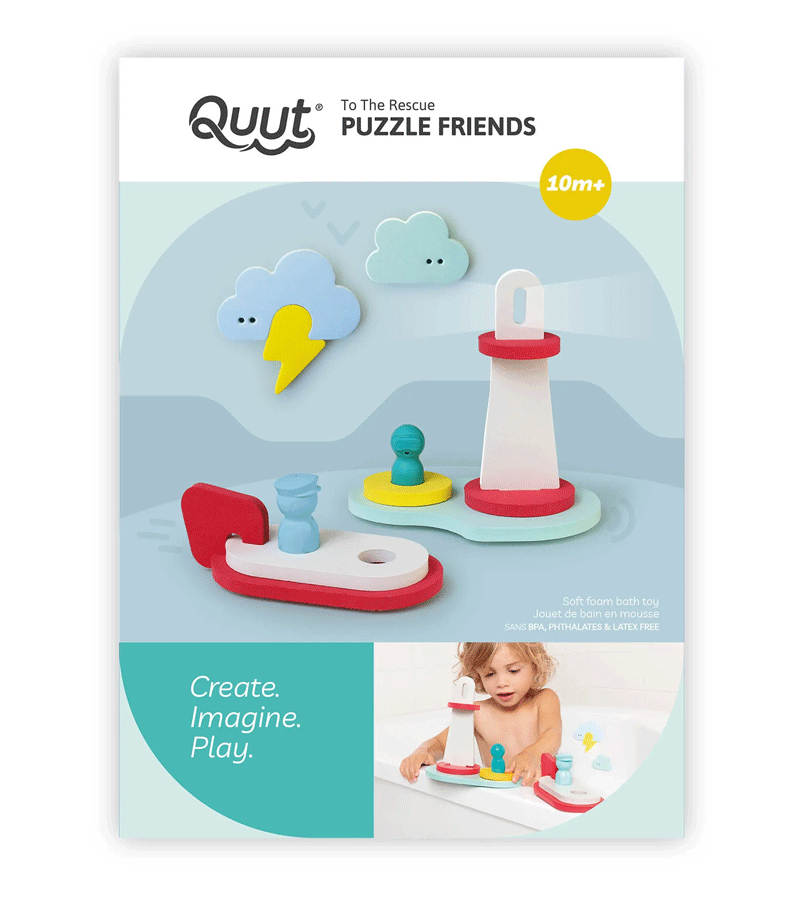 Quut To The Rescue Bath Toy Puzzle Friends - Fun & Educational Bathtime Toys for Toddlers & Kids - Perfect for Sensory Play & Learning During Bath Time