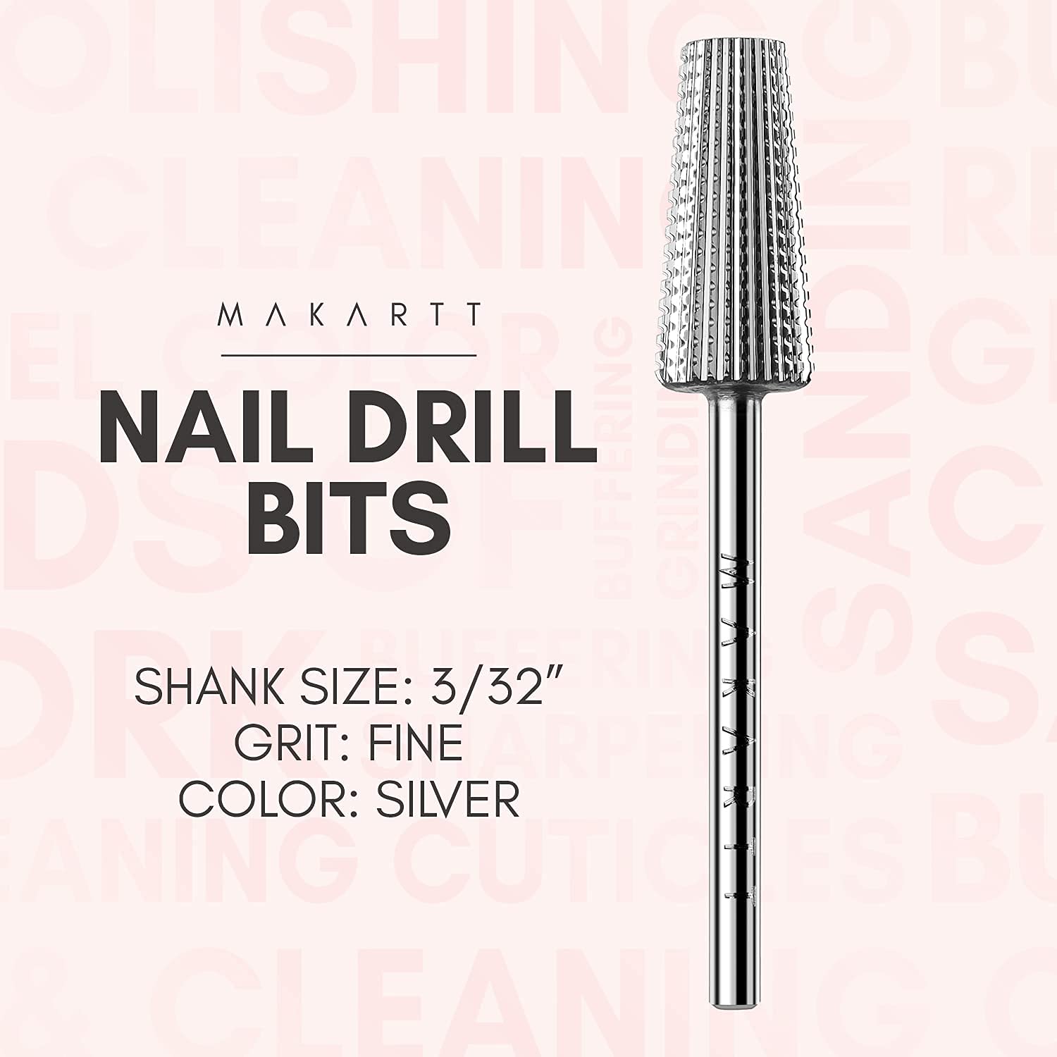 Makartt Rechargeable Nail Dust Collector & Electric Nail Vacuum Extractor with 5-in-1 Nail Drill Bits Set - Portable Manicure Dust Removal System for Nail Salons & Home Nail Care