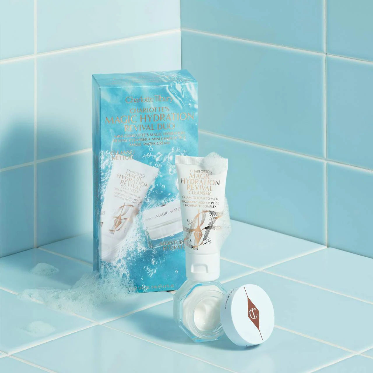 Charlotte's Magic Hydration Revival Duo - Hydrating Skincare Set for Dry Skin | Day & Night Moisturizing Cream & Serum | Perfect for Winter Care & Travel Skincare Routine