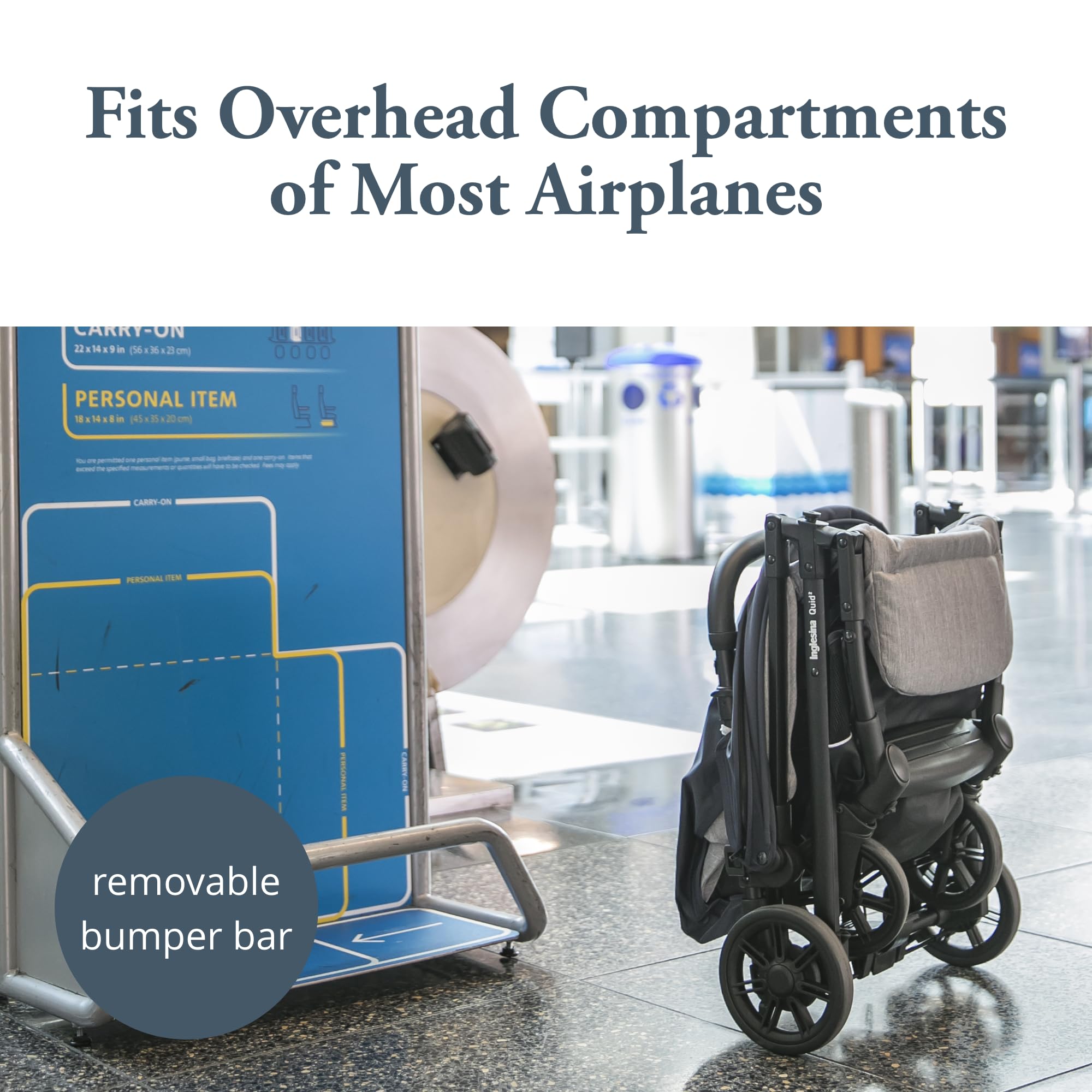 Inglesina Quid Stroller - Compact Lightweight Travel Stroller for Babies & Toddlers (3 Months to 50 lbs) | Easy Fold & Airplane Approved | BPA-Free College Navy Design | Perfect for City Walks, Travel & Everyday Use
