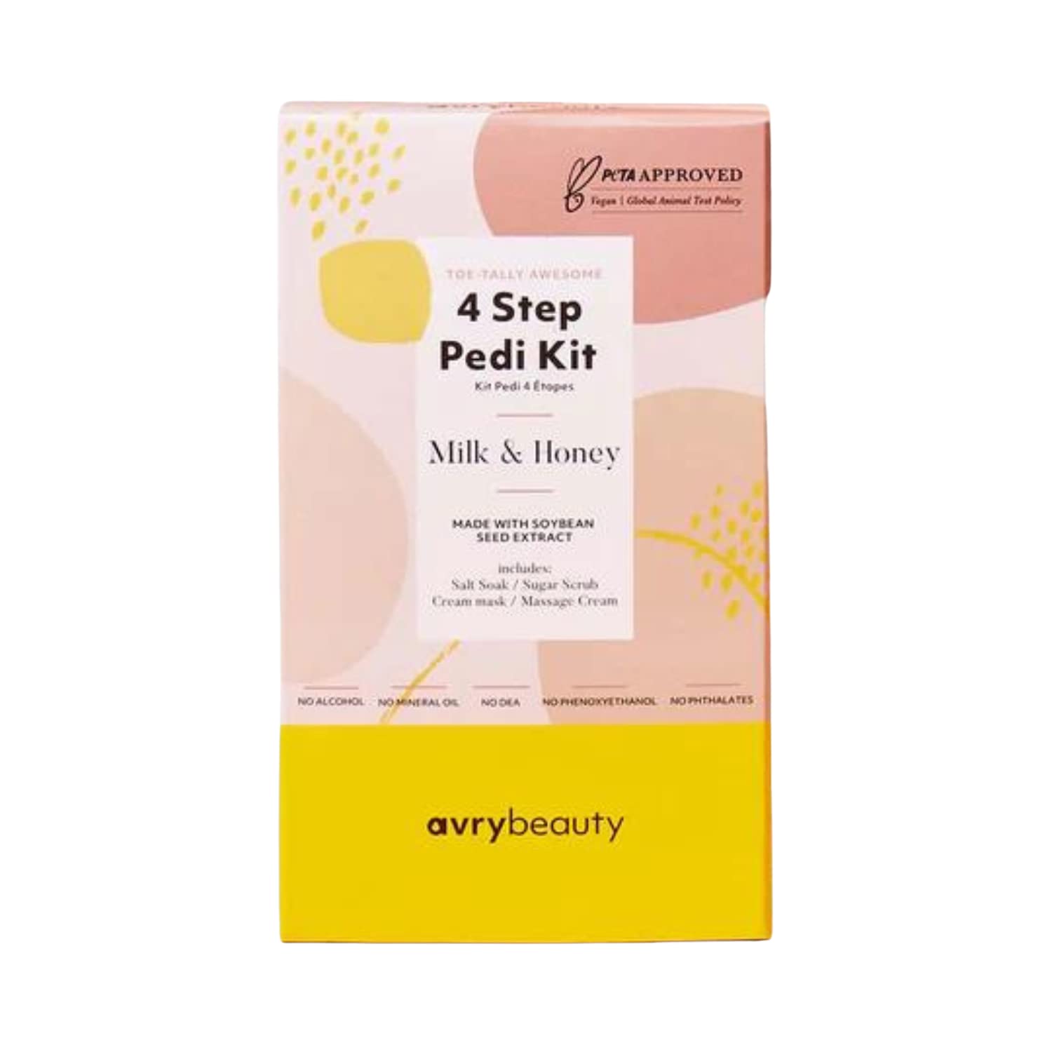 4-Step Pedi 2 Pack - Milk & Honey Infused Hydrating Pedicure Kit for Salon & Home Foot Care | Softens & Moisturizes Cracked Heels | Perfect for Spa Days & Relaxation