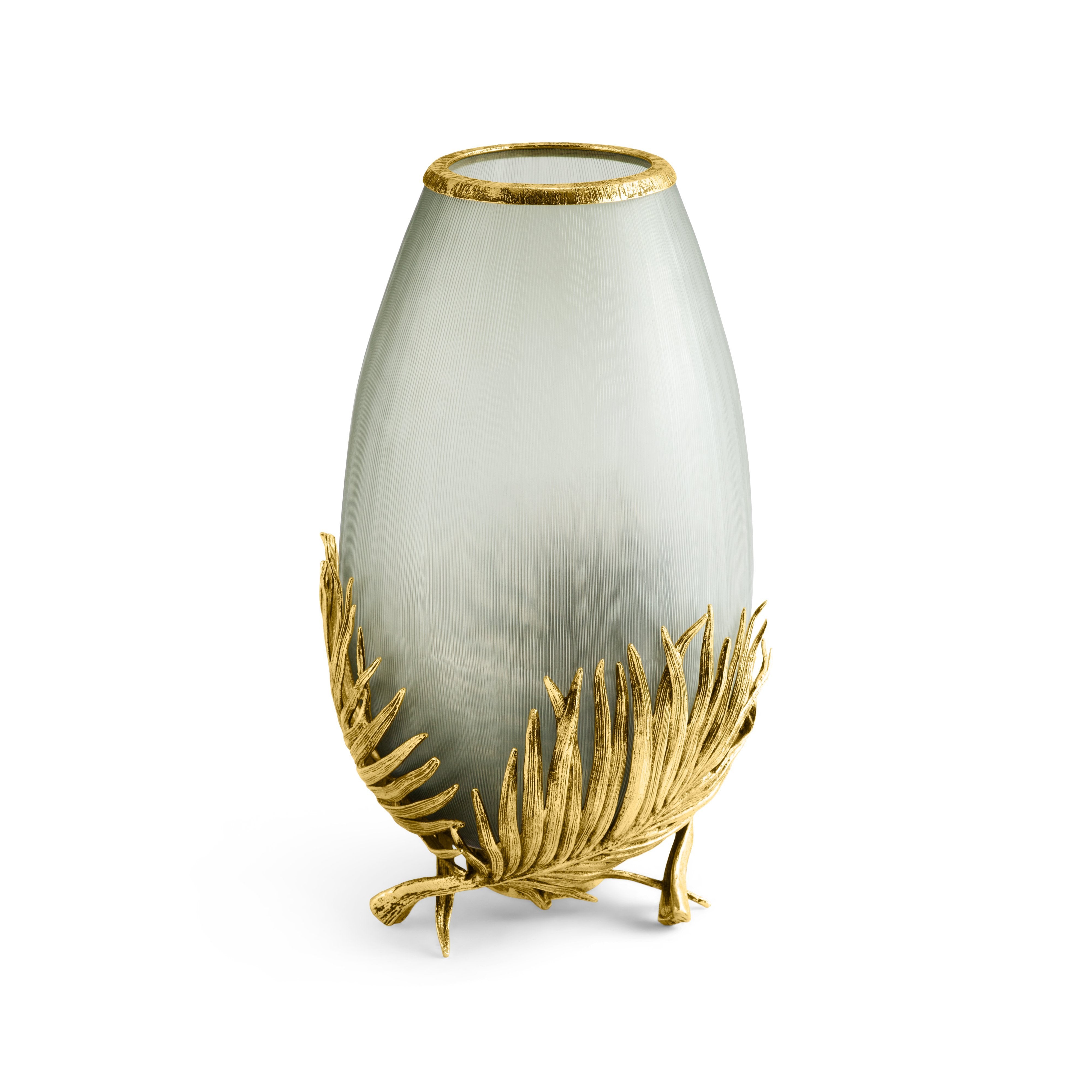 Palm Medium Glass Vase - Elegant Home Decor for Flowers & Centerpieces | Perfect for Weddings, Living Room & Dining Table Decorations