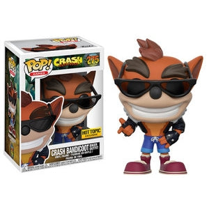 Crash Bandicoot Pop! Vinyl Figure - Biker Outfit Collectible [275] | Funko Pop! Video Game Character Toy for Display & Gifts