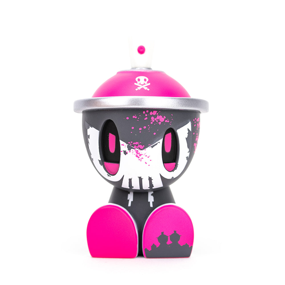 Quiccs x Czee Pink Lil Qwiky Damaged Canbot Vinyl Figure (3oz) - Limited Edition Collectible for Anime & Street Art Fans | Perfect for Display, Gifts & Home Decor