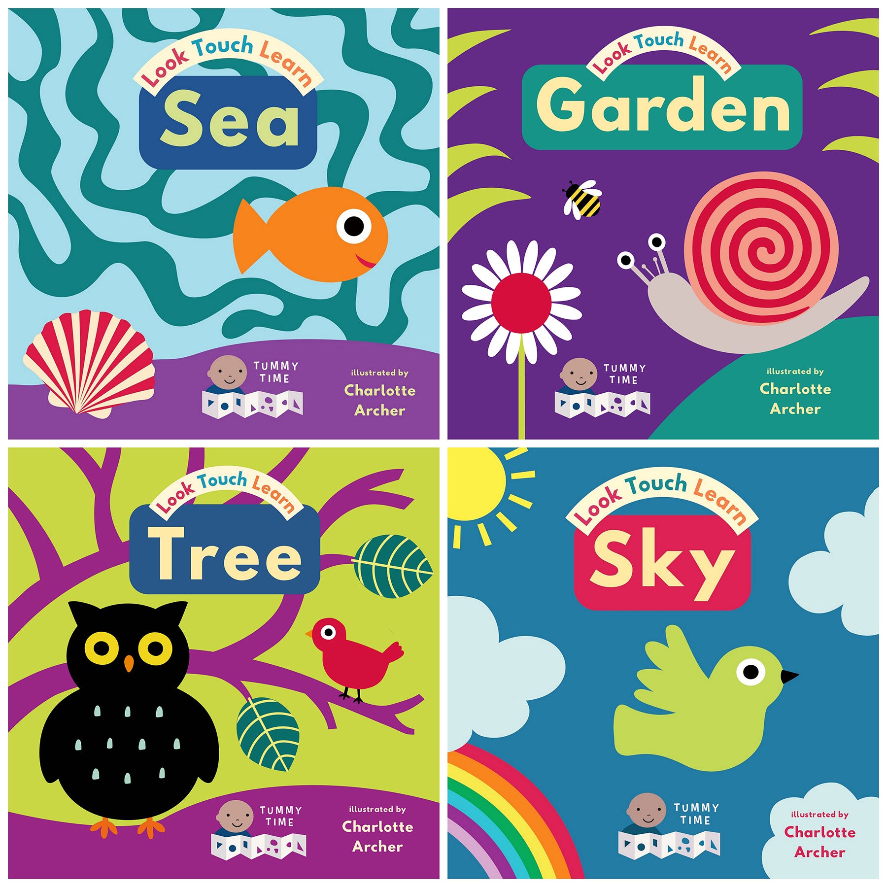 Child's Play Look Touch Learn 4-Piece Interactive Book Set for Toddlers - Early Learning & Sensory Development for Babies