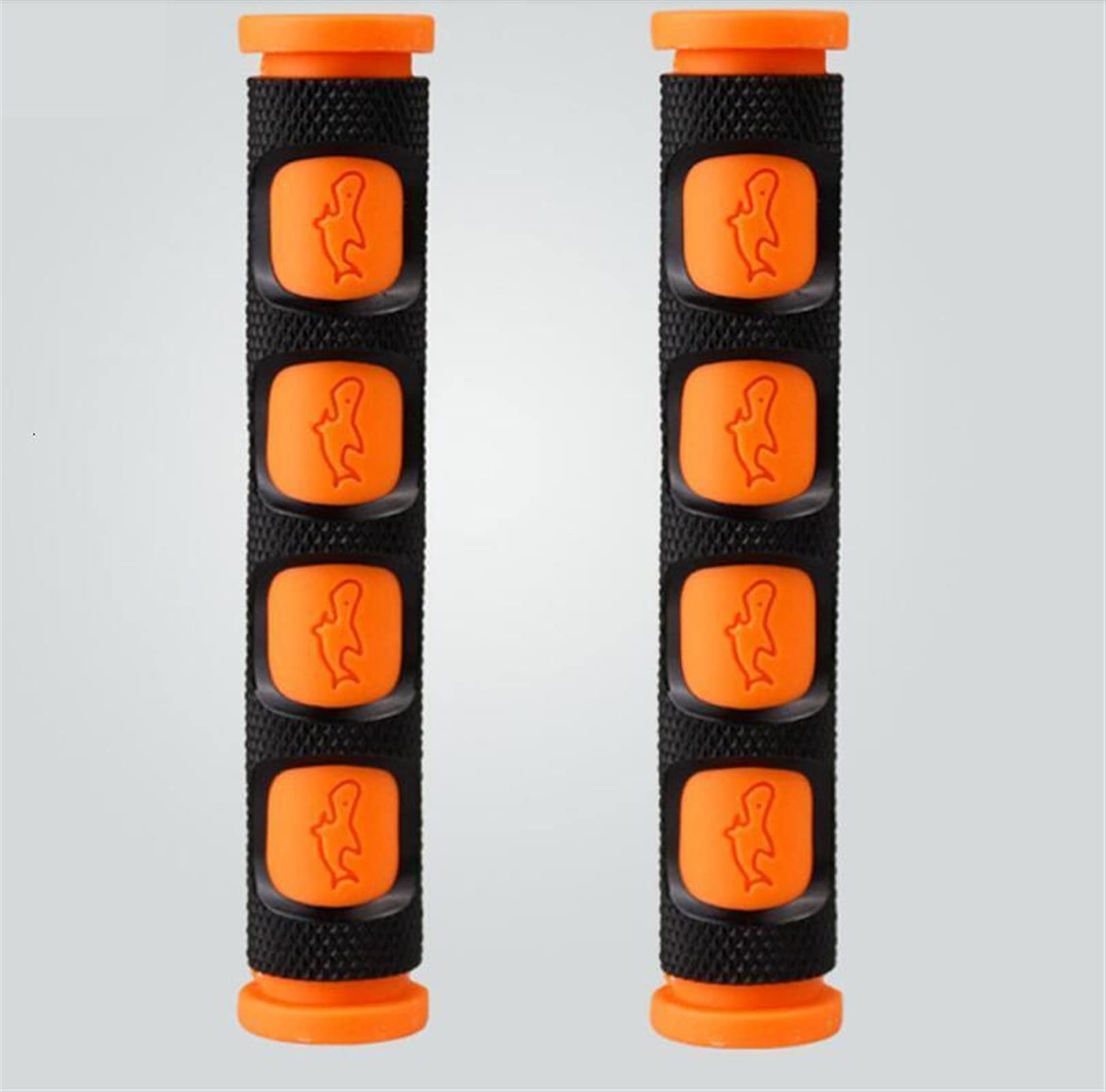 Dirt Bike Hand Grips - Orange Rubber MX Grip for KLX CRF Pit Bikes - Off-Road Riding