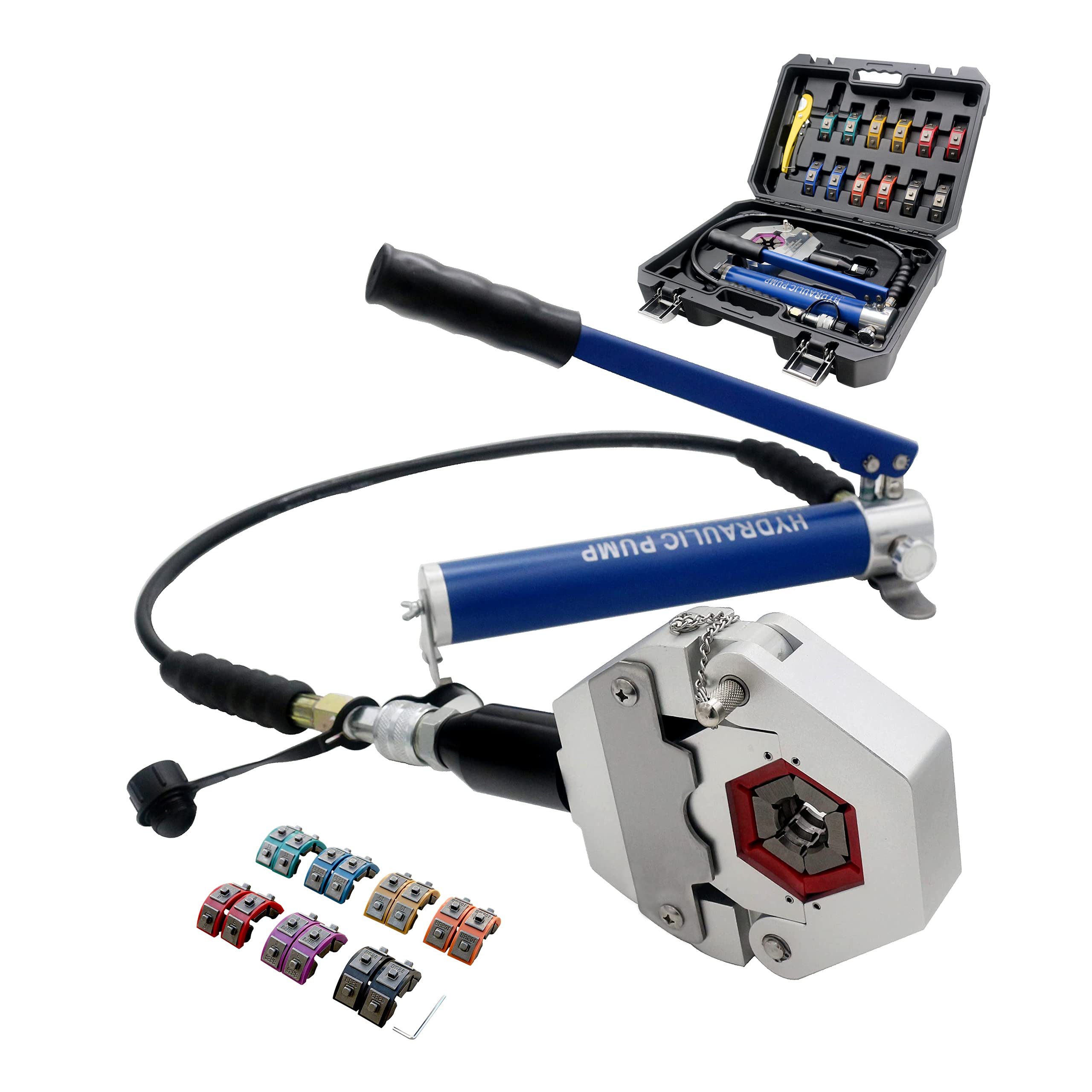 Professional Manual Hydraulic A/C Hose Crimper Tool - Automotive Air Conditioning Hose Crimping Kit for BH & Beadlock A/C Fittings (Model IG-7842P) | Perfect for HVAC Repair, Auto AC System Maintenance & Refrigerant Line Installation