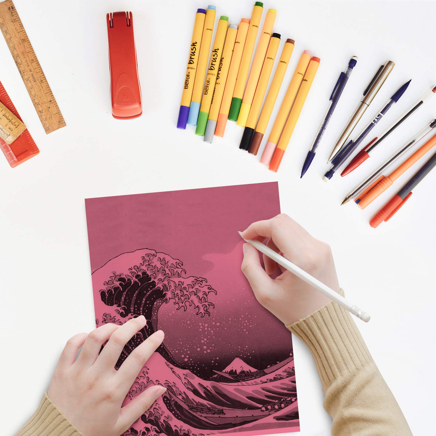 Pastel Pink Cardstock Paper - 50 Sheets 8.5