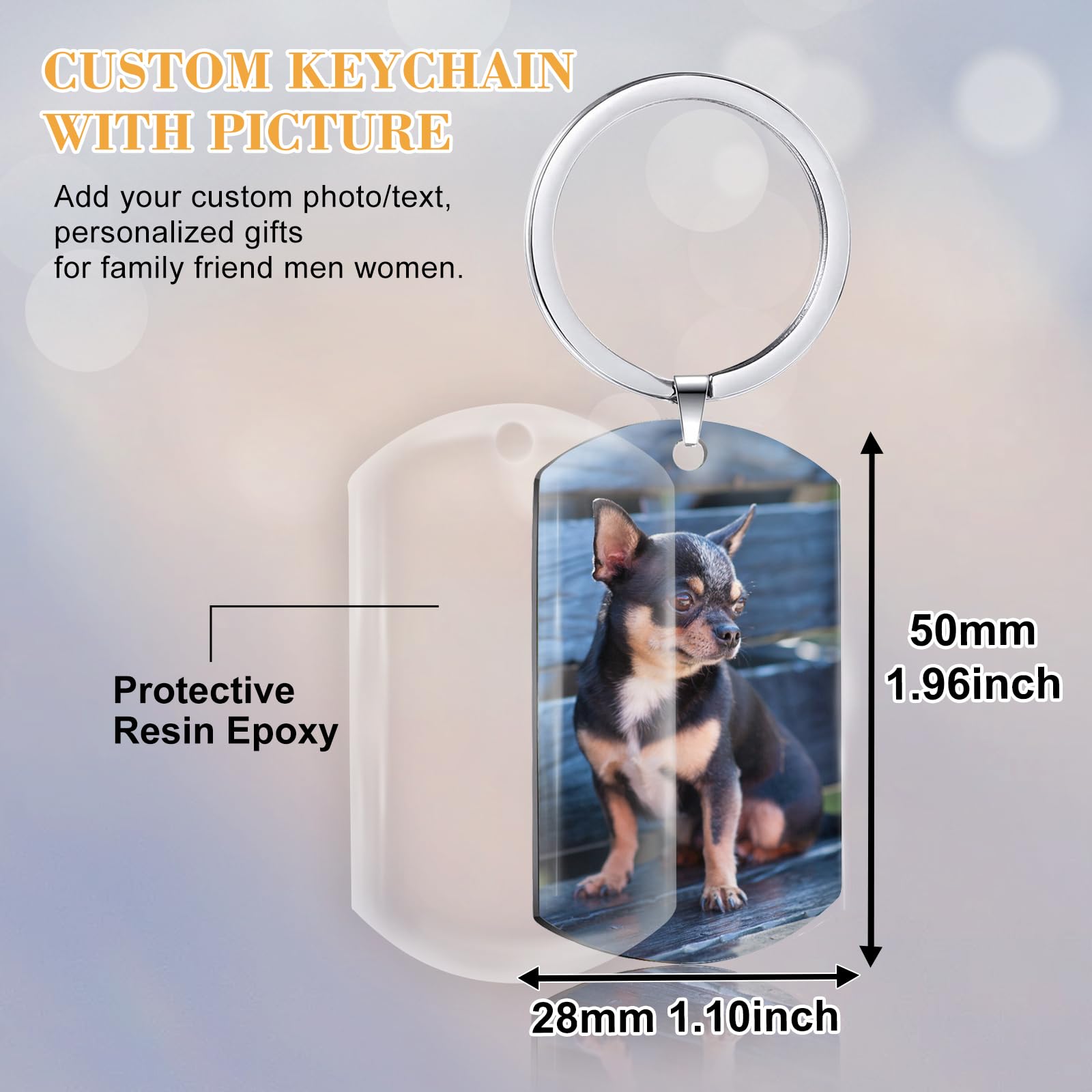 Personalized Dog Photo Keychain - Custom Pet Memorial Gift for Sympathy & Loss of Dog - Perfect for Pet Lovers, Dog Owners & Memorial Keepsakes