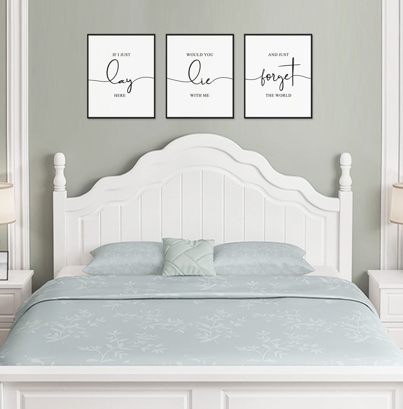 Bedroom Wall Art Print - If I Just Lay Here Sign, 11x14 Inch Unframed - Romantic Home Decor for Couples, Newlyweds, Anniversary Gift - Perfect Above Bed Decor for Master Bedroom & New Home
