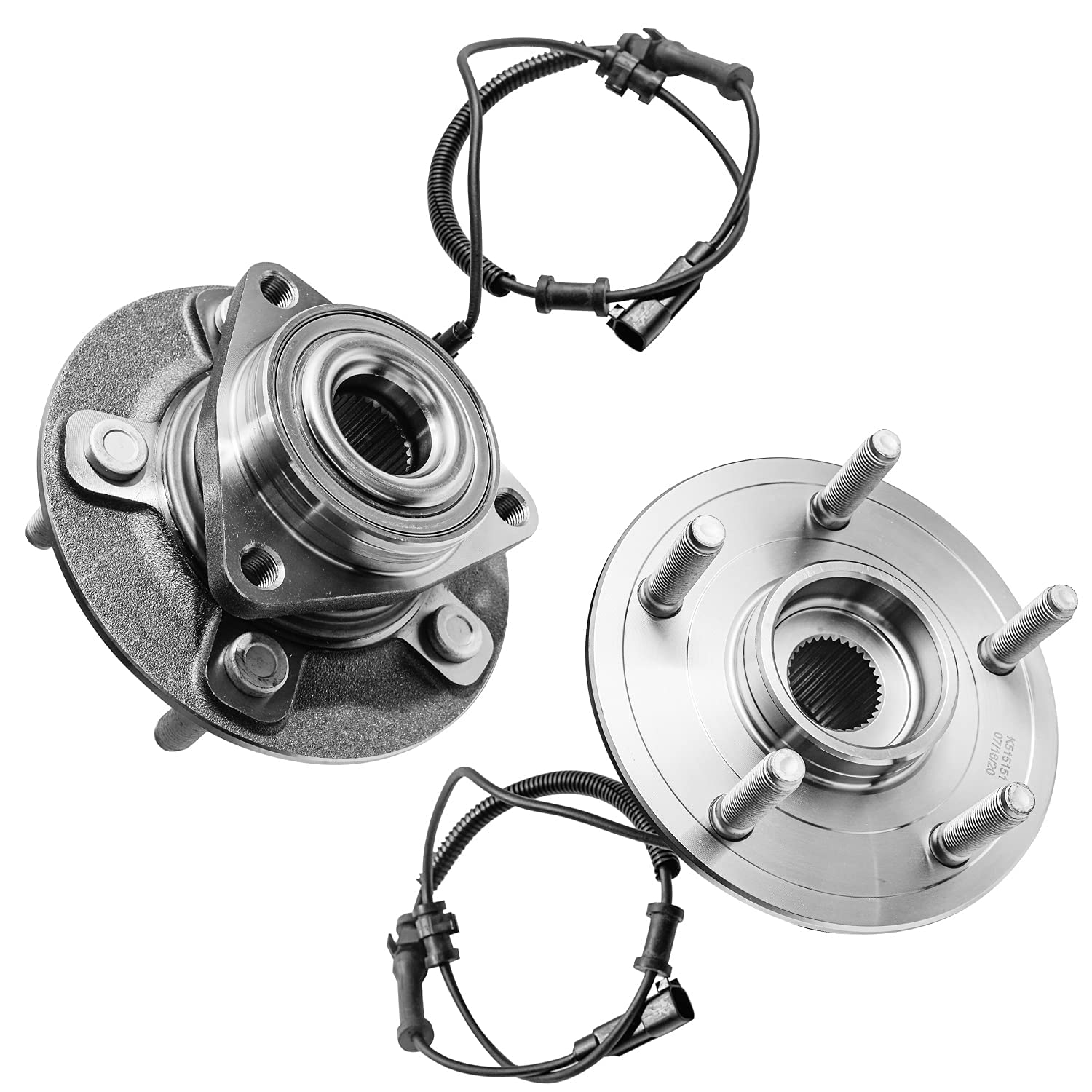 Detroit Axle Front Wheel Bearing & Hub Assembly Kit for 2012-2018 Ram 1500 - 2 Wheel Bearings, 24 Lug Nuts - Replacement for 12-18 Dodge Ram 1500 2WD/4WD - Perfect for Off-Roading, Towing & Daily Driving