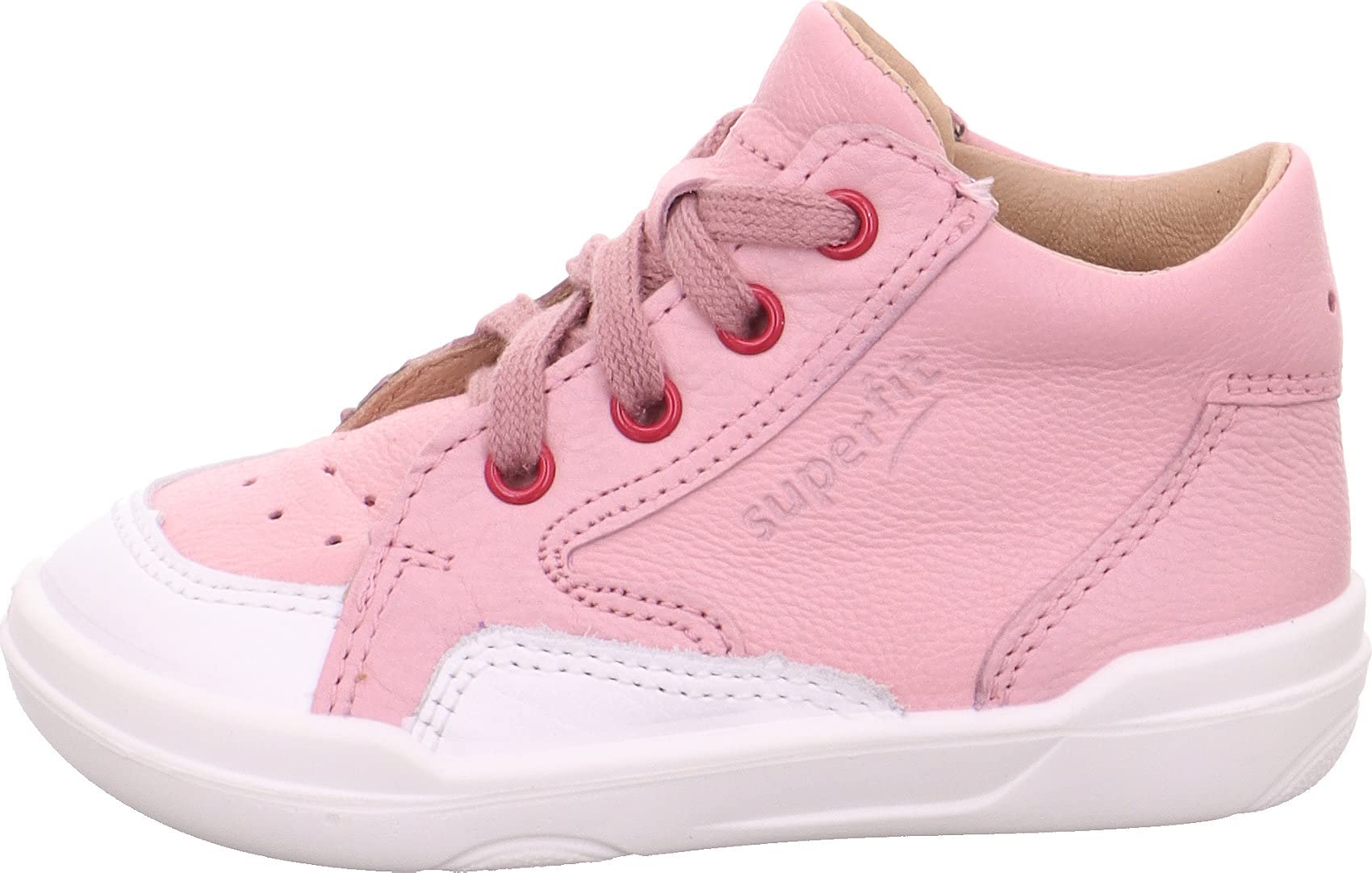Superfit Girls' Low-Top Sneakers - Pink & White Athletic Shoes for Toddlers Size 2/3 US - Perfect for Playground, Preschool & Everyday Wear