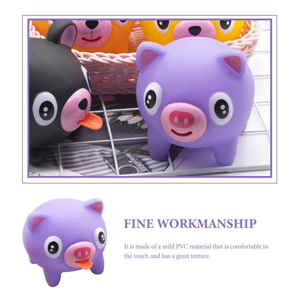NUOBESTY Slow Rising Squeeze Pig Toy for Kids - Stress Relief & Sensory Fidget Toy, Fun Animal Squeeze Stick for Anxiety Relief & Decompression (Purple) - Perfect for Classroom, Home & Travel Use