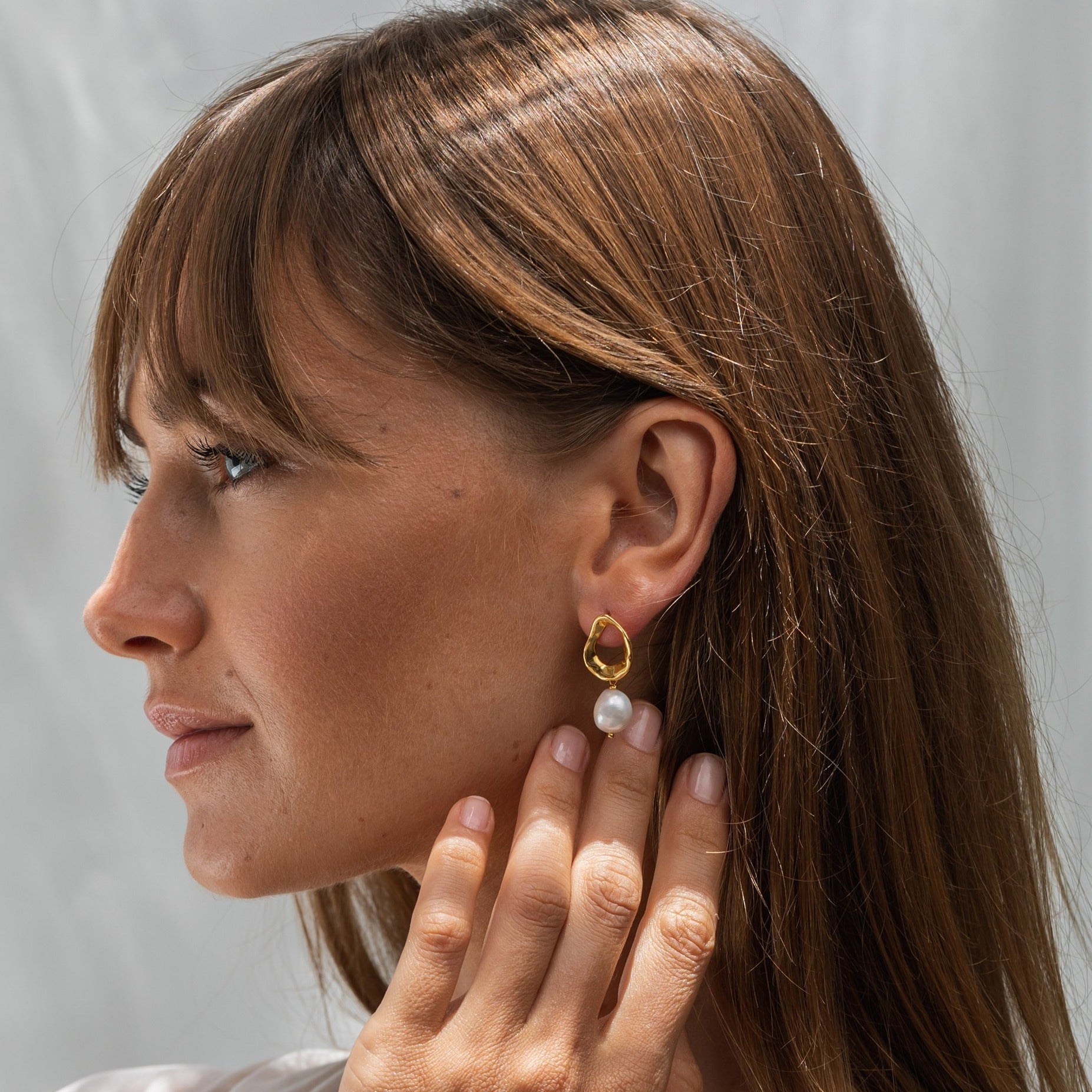 Mathilde Pearl Drop Earrings for Women - Elegant Dangle Earrings with Genuine Pearls - Perfect for Weddings, Parties & Special Occasions