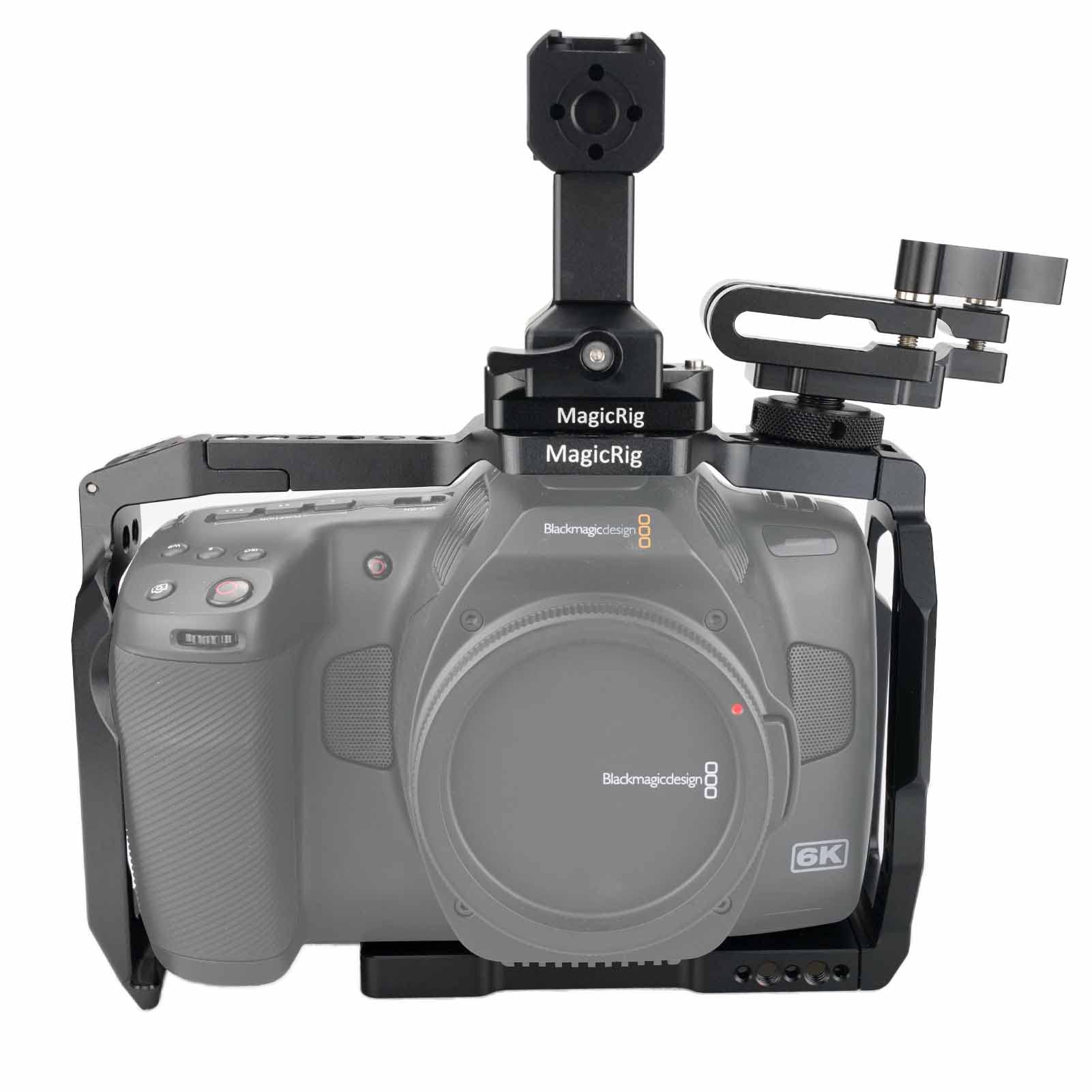 BMPCC 4K/6K Pro/6K G2 Camera Cage - NATO Handle, SSD Mount, Cold Shoe & ARRI Locating Holes | Compatible with Blackmagic Pocket Cinema Cameras | Perfect for Filmmaking, Vlogging & Professional Video Production