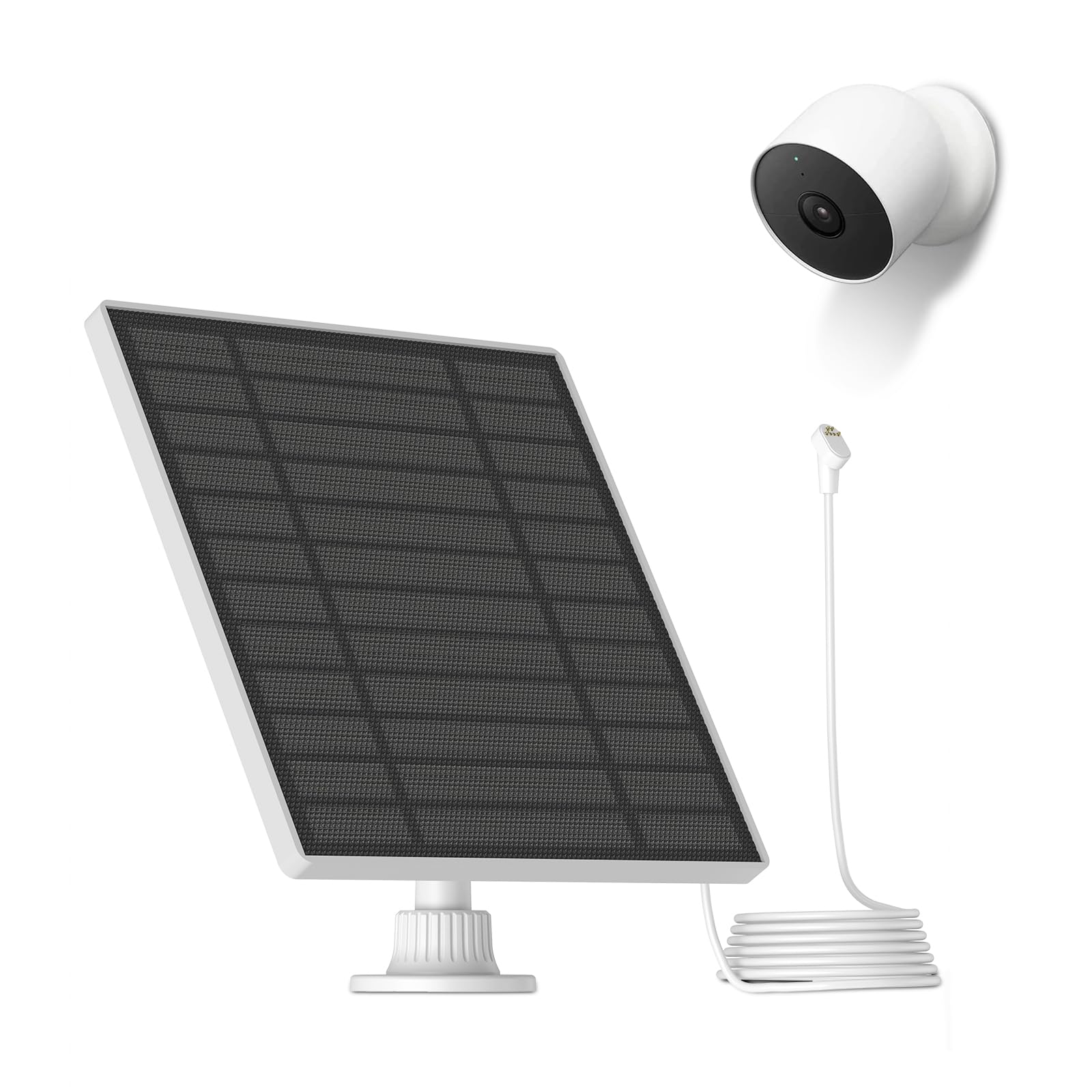 6V 5W Solar Panel Charger for Google Nest Camera - Outdoor & Indoor Fast Charging with 360° Adjustable Holder | Perfect for Home Security, Backyard Monitoring & Weatherproof Surveillance