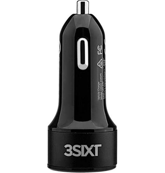 3sixT Fast Car Charger 5.4A Dual USB Ports for iPhone 15/14/13/12, Samsung Galaxy - Quick Charge for Road Trips & Commuting