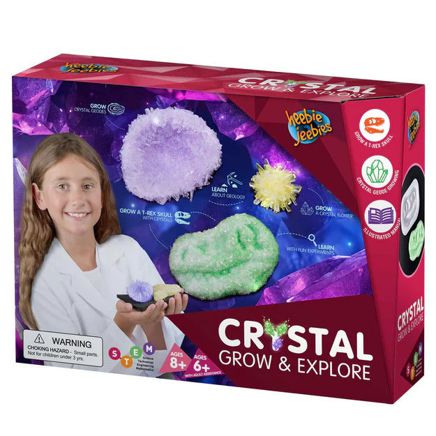 Crystal Grow & Explore Kit - Science Experiment for Kids, Grow Your Own Crystals at Home - Perfect for STEM Learning, Educational Gifts & Classroom Activities