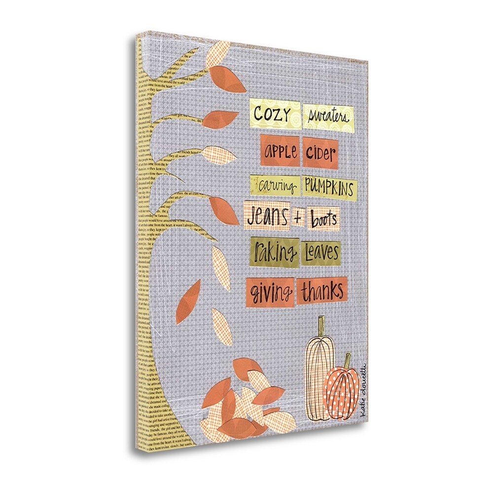 Autumn Words by Katie Doucette - Fine Art Giclee Print on Gallery Wrap Canvas - Ready to Hang Wall Art - Perfect for Living Room, Bedroom & Office Decor