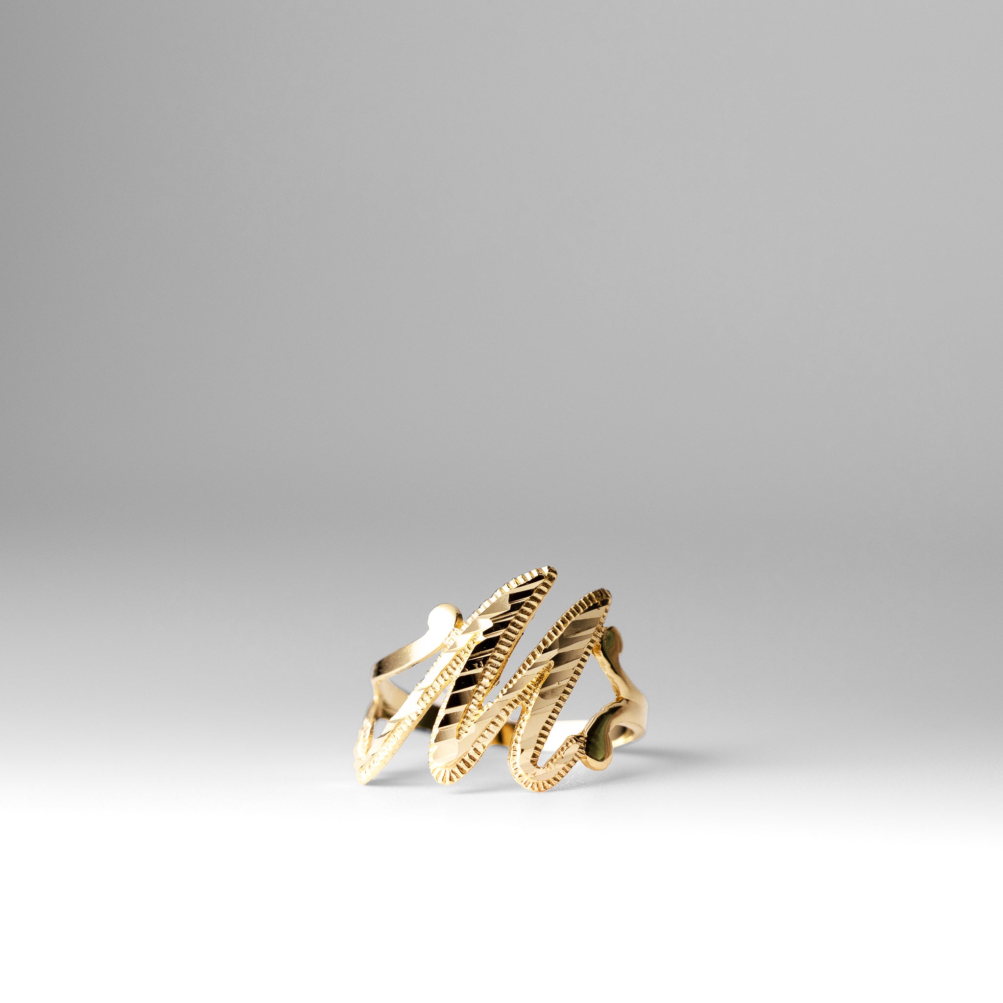 Gold Cursive Initial M Ring - Personalized Monogram Jewelry for Women, Elegant Letter M Ring for Gifts, Birthday, Anniversary & Everyday Wear