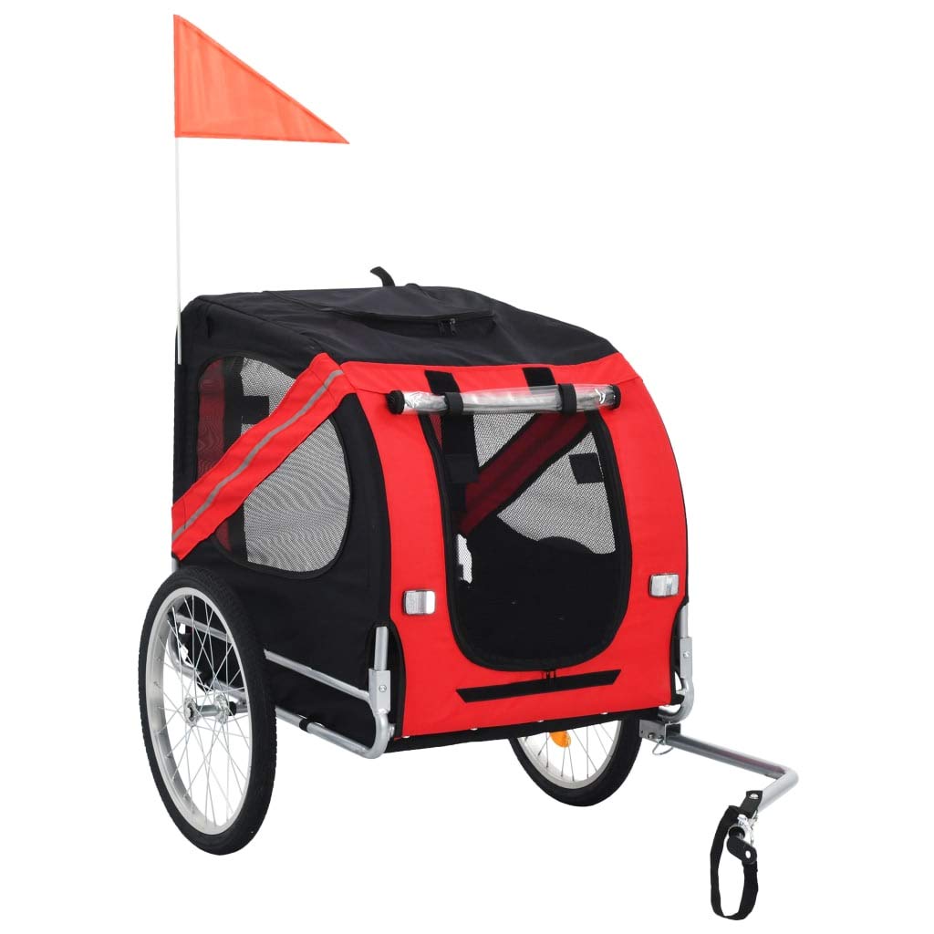 Festnight Foldable Dog Bike Trailer with Breathable Mesh Windows & Safety Flag - Suspension Pet Bicycle Carrier for Small to Medium Dogs & Cats - Perfect for Cycling Adventures, Park Trips & Outdoor Exercise with Your Pet