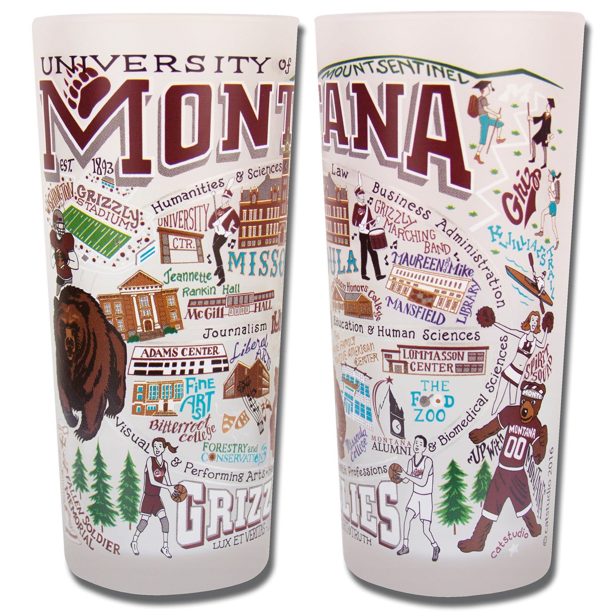 Montana Grizzlies Alumni 15oz Glass Tumbler - Dishwasher Safe UM Themed Drinking Cup for Kitchen, Office & Game Day Celebrations - Perfect Gift for University of Montana Graduates & Fans