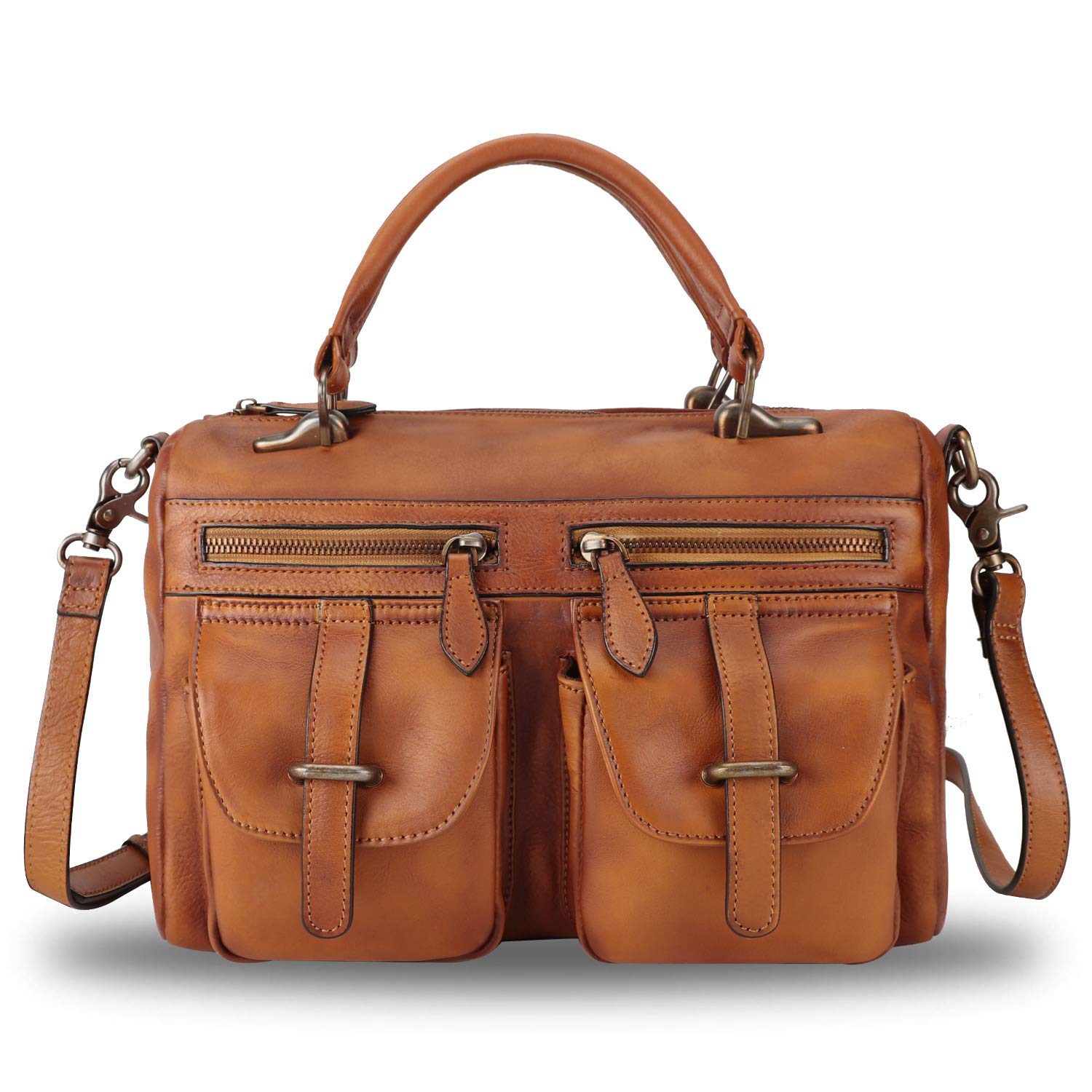 IVTG Genuine Leather Satchel Purse for Women - Vintage Handmade Top Handle Crossbody Bag | Perfect for Work, Travel & Everyday Use