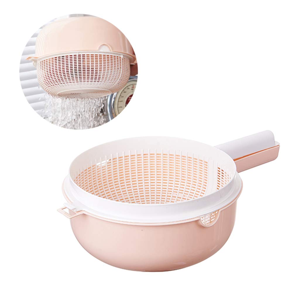 Cabilock 2-in-1 Detachable Kitchen Strainer and Colander Set - Double Layer Washing Bowl with Handle for Vegetables, Fruits, Salad Mixing (Ideal for Meal Prep, Kitchen Organization & Healthy Cooking)
