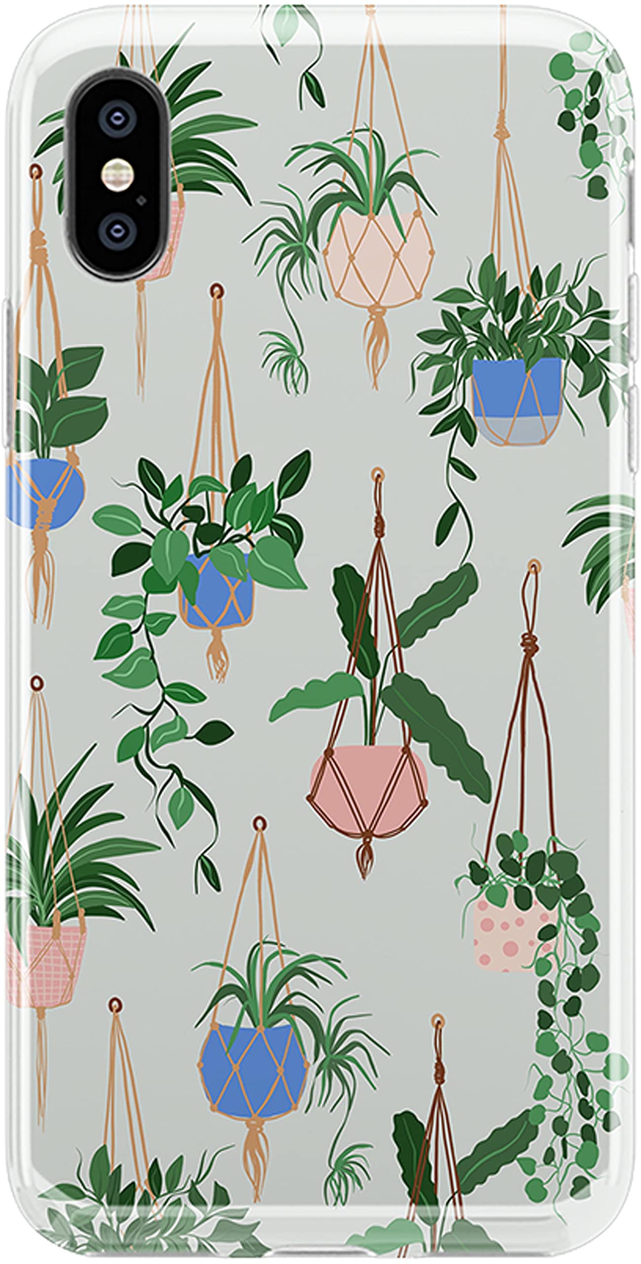 Casely iPhone Xs Max Case with Floral Potted Plants Design - Slim Protective Phone Cover for Women & Girls - Perfect for Everyday Use, Work, and Travel