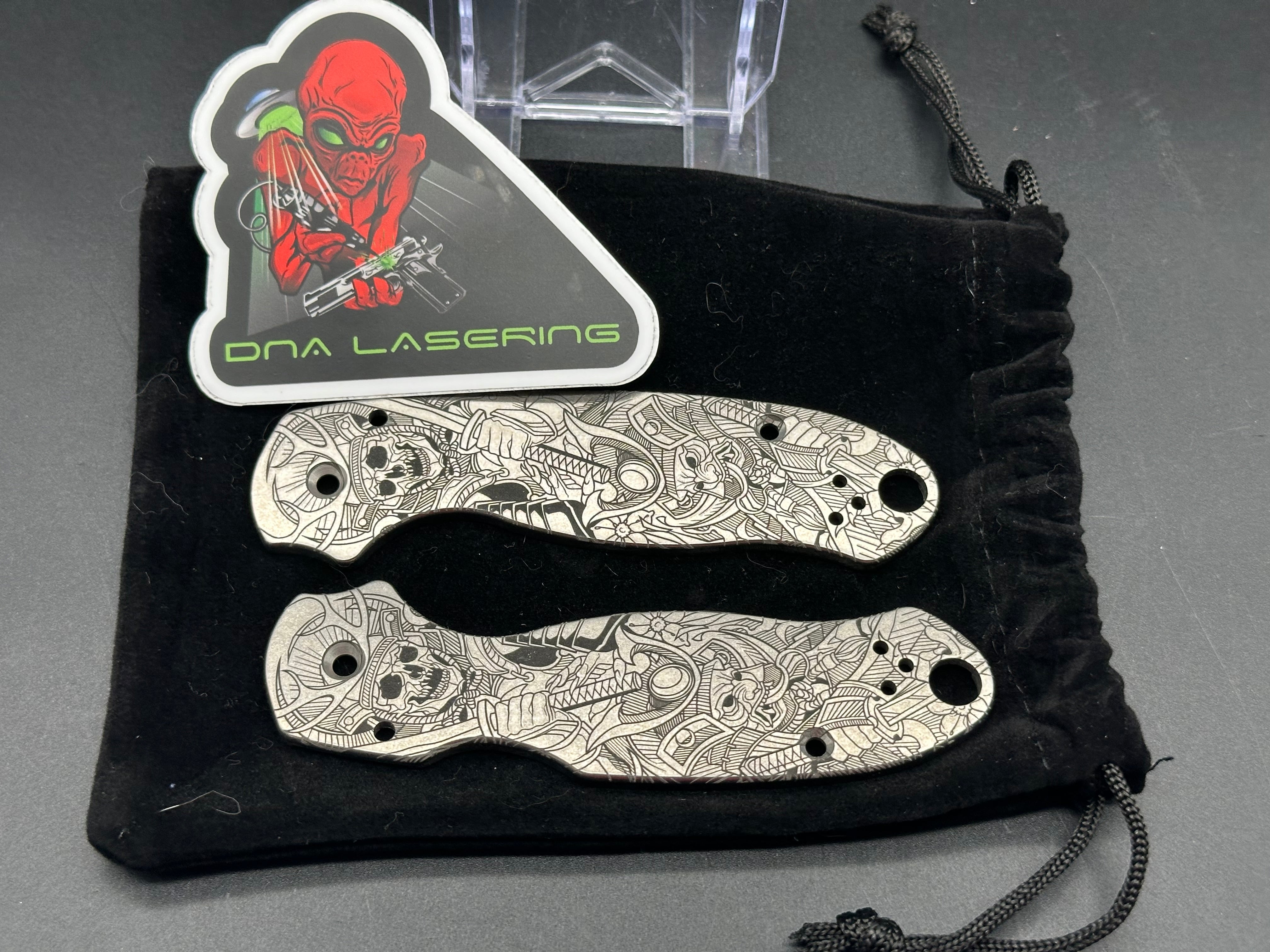 Premium DNA Lasering Spyderco Para 3 Knife Scales - Custom G10 Replacement Handles for EDC, Outdoor & Tactical Use